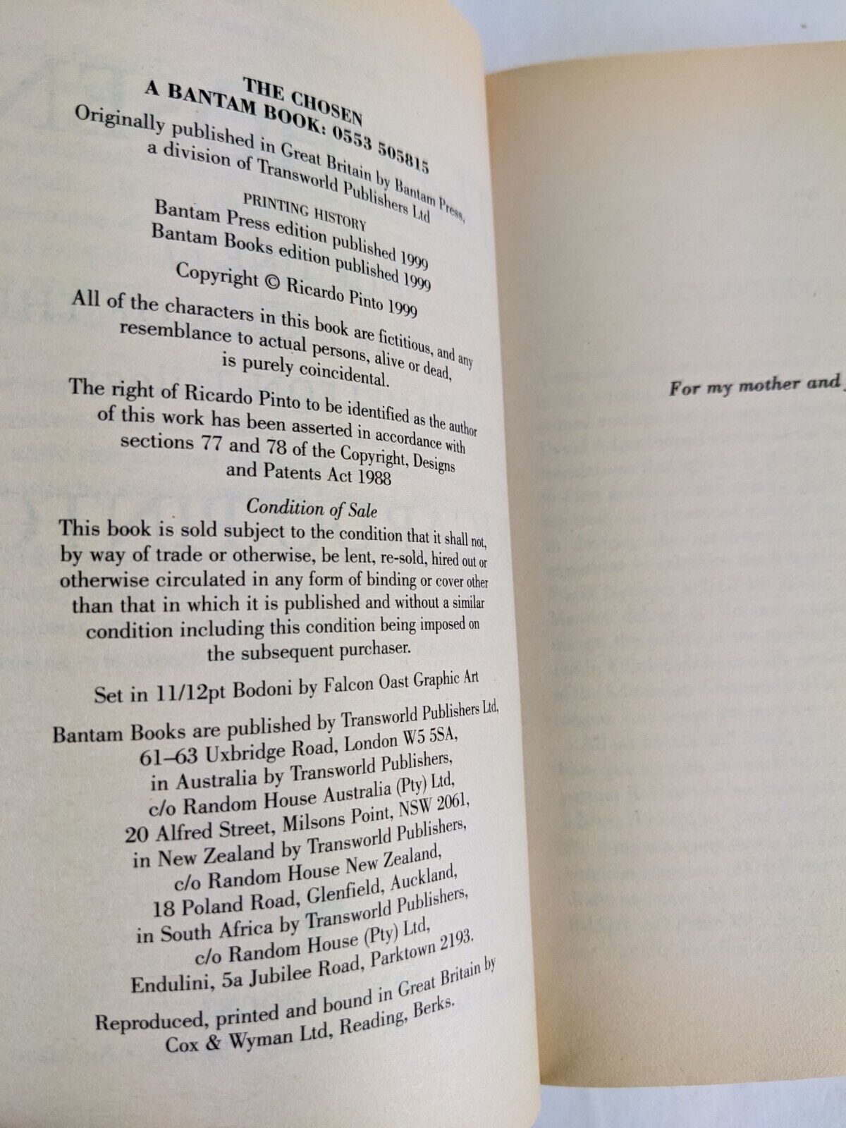 The chosen by Ricardo Pinto - The stone dance of the chameleon 1999