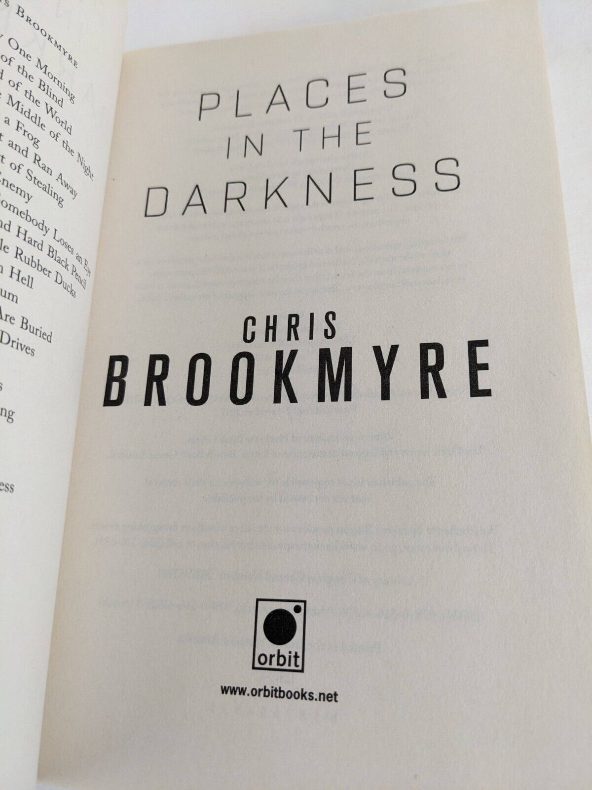 Places in the darkness by Chris Brookmyre 2017