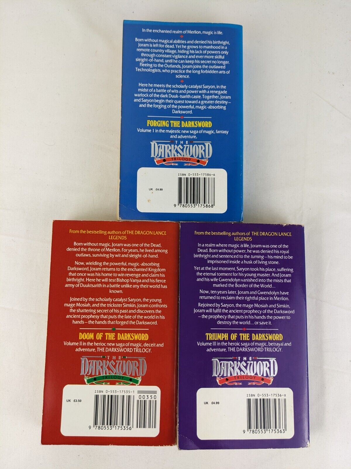 The darksword trilogy by Margaret Weis & Tracy Hickman 1994 - Alternate cover