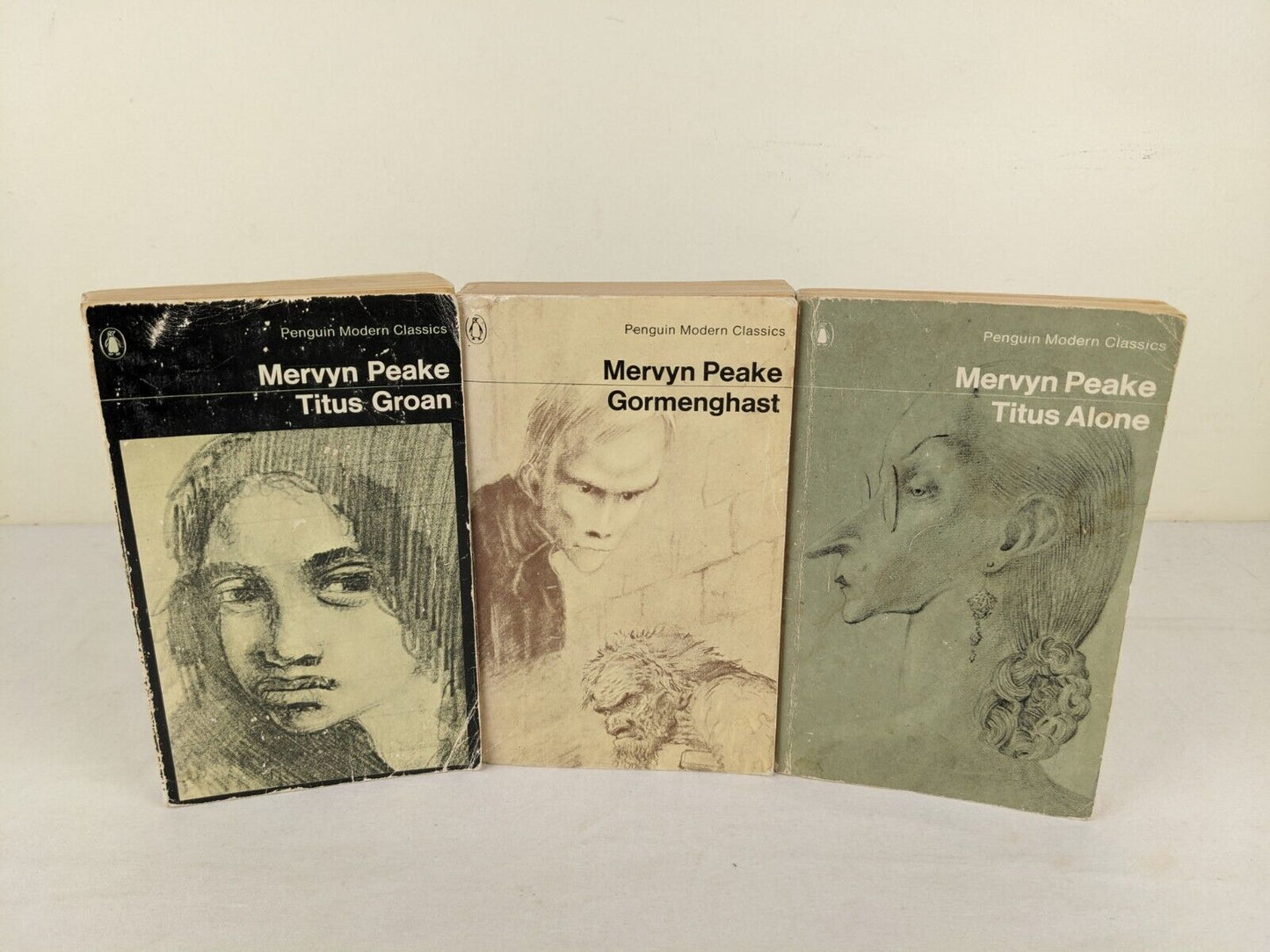 Gormenghast trilogy by Mervyn Peake - Titus, Gormenghast, Alone 1976