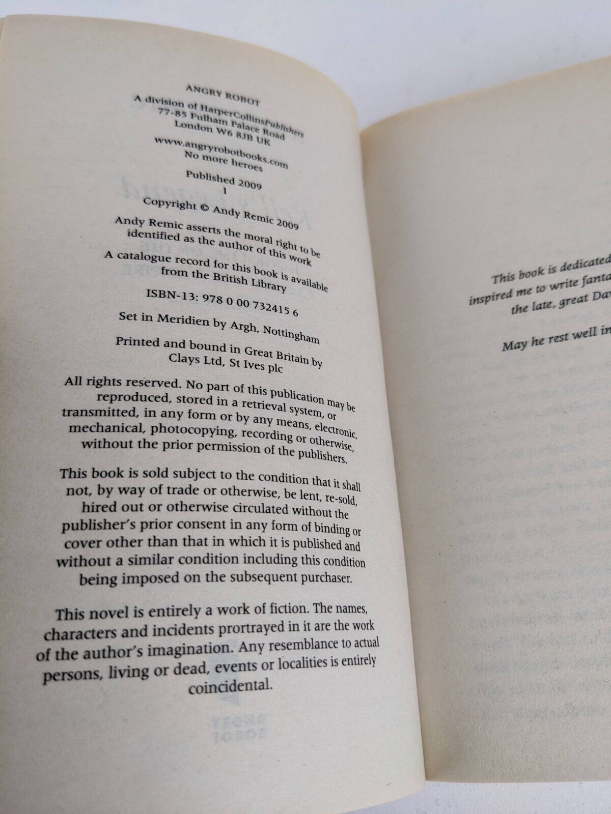 Kell's Legend by Andy Remic 2009 Clockwork vampire chronicles
