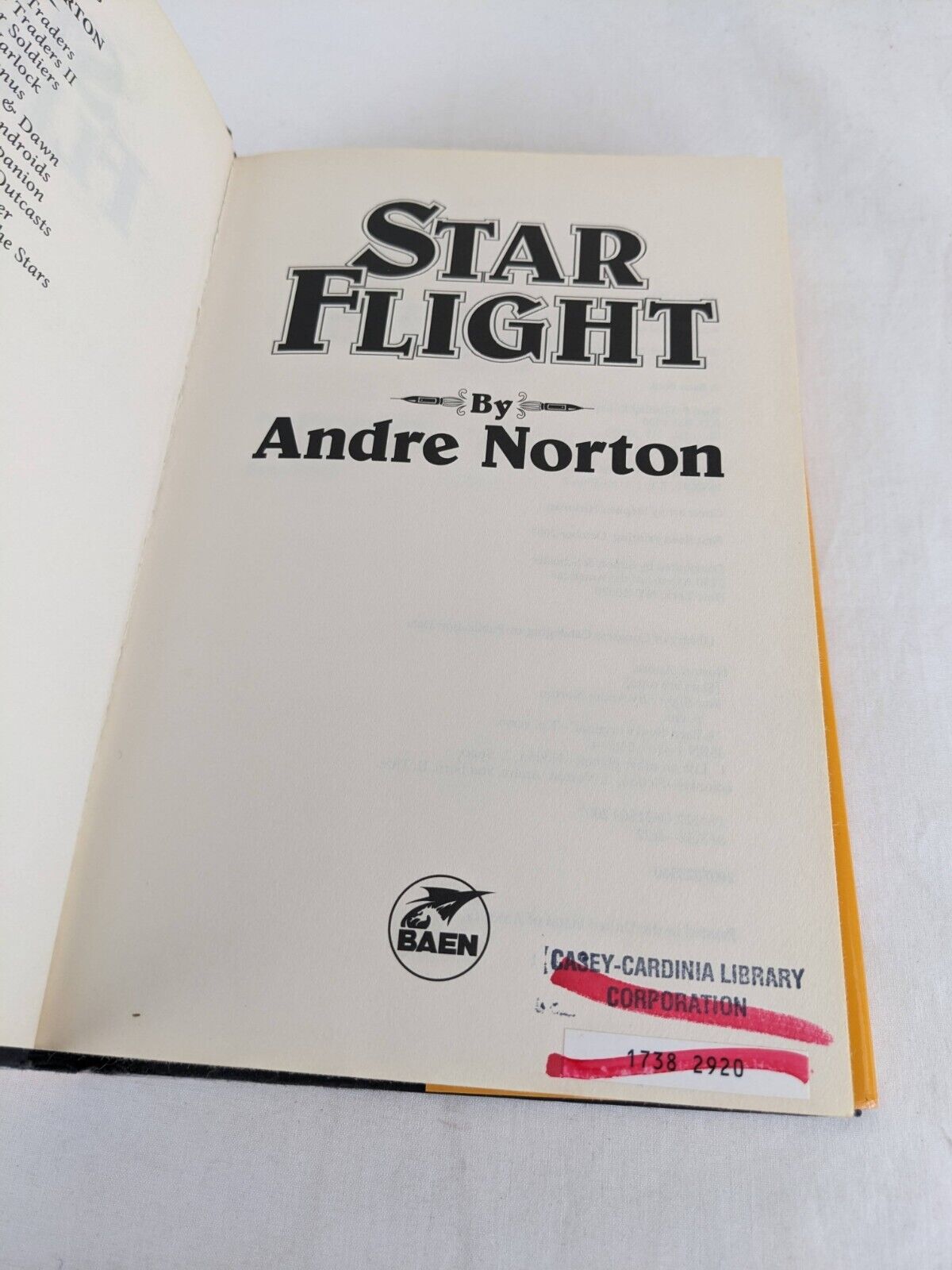 Pax & Astra - Star Flight by Andre Norton 2007 Hardcover Baen First Edition