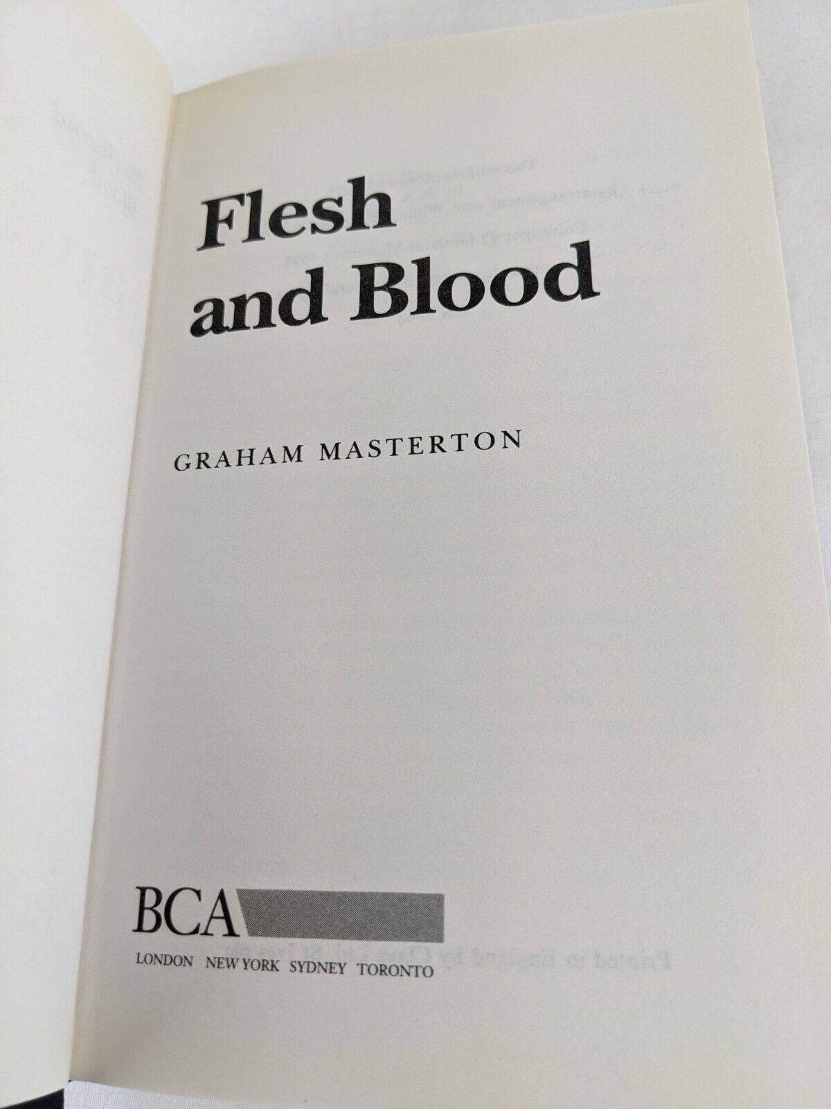 Flesh & Blood by Graham Masterton 1994 Hardcover Horror