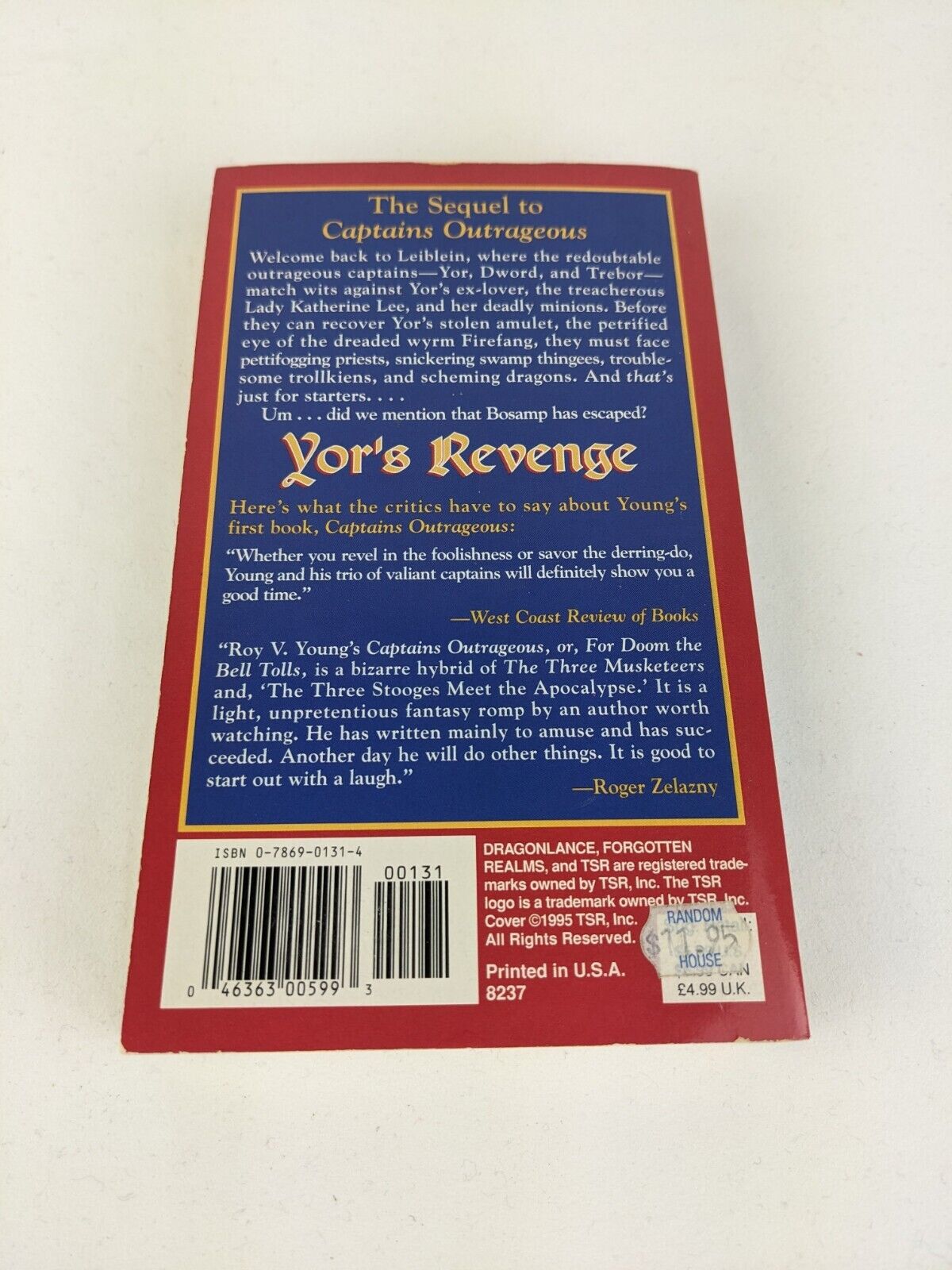 Yor's revenge by Roy V. Young 1995 TSR First Printing Outrageous 2 RARE