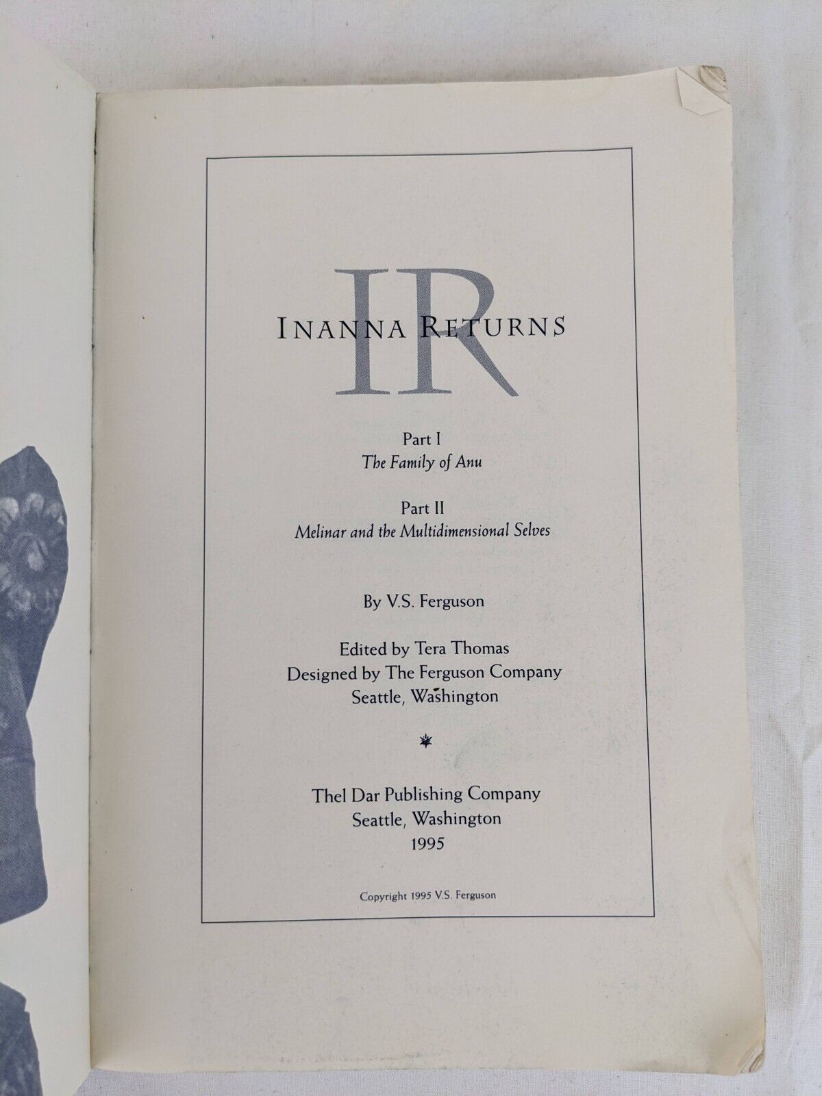 Inanna Returns by V. S. Ferguson - Signed by Author 1995 - Rare