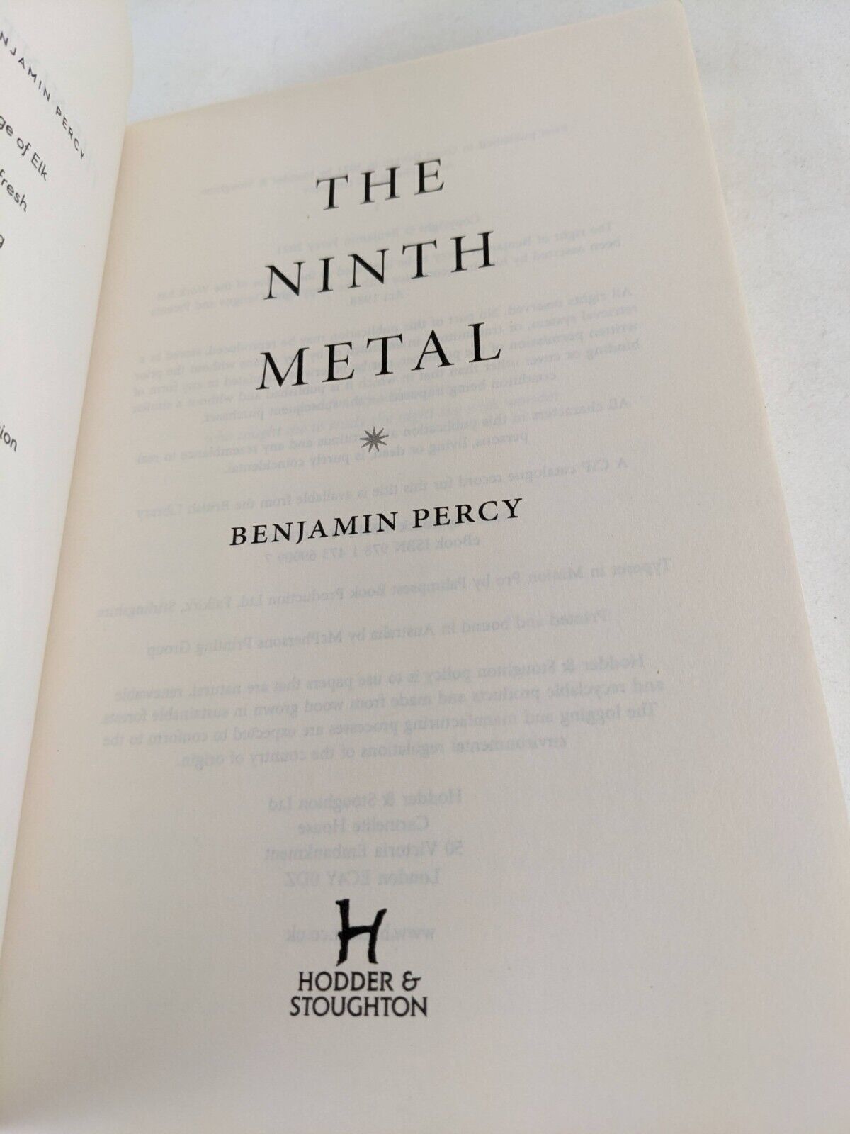 The ninth metal by Benjamin Percy 2021 The comet cycle