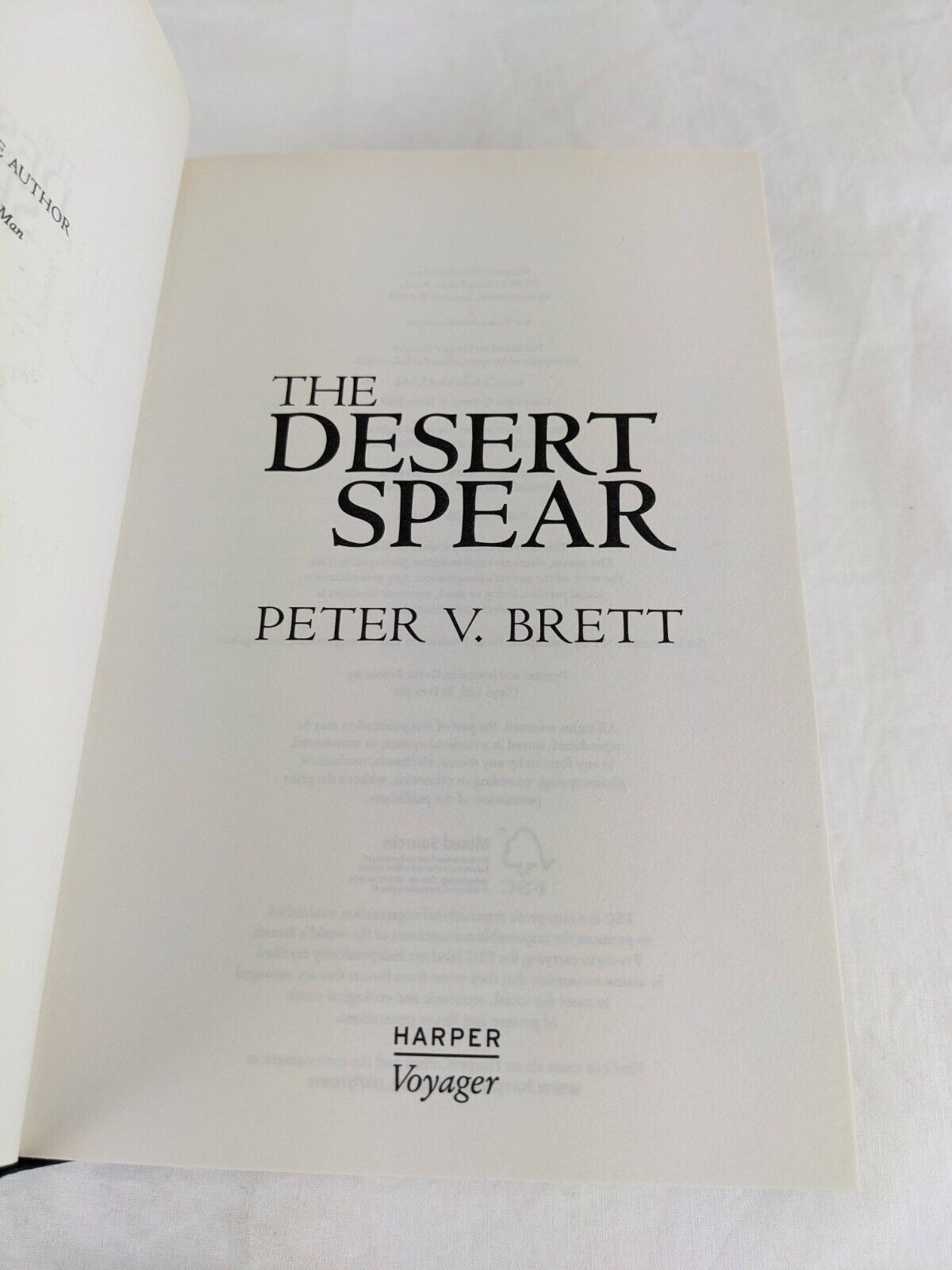 The desert spear by Peter V. Brett 2010 Hardcover Demon Cycle