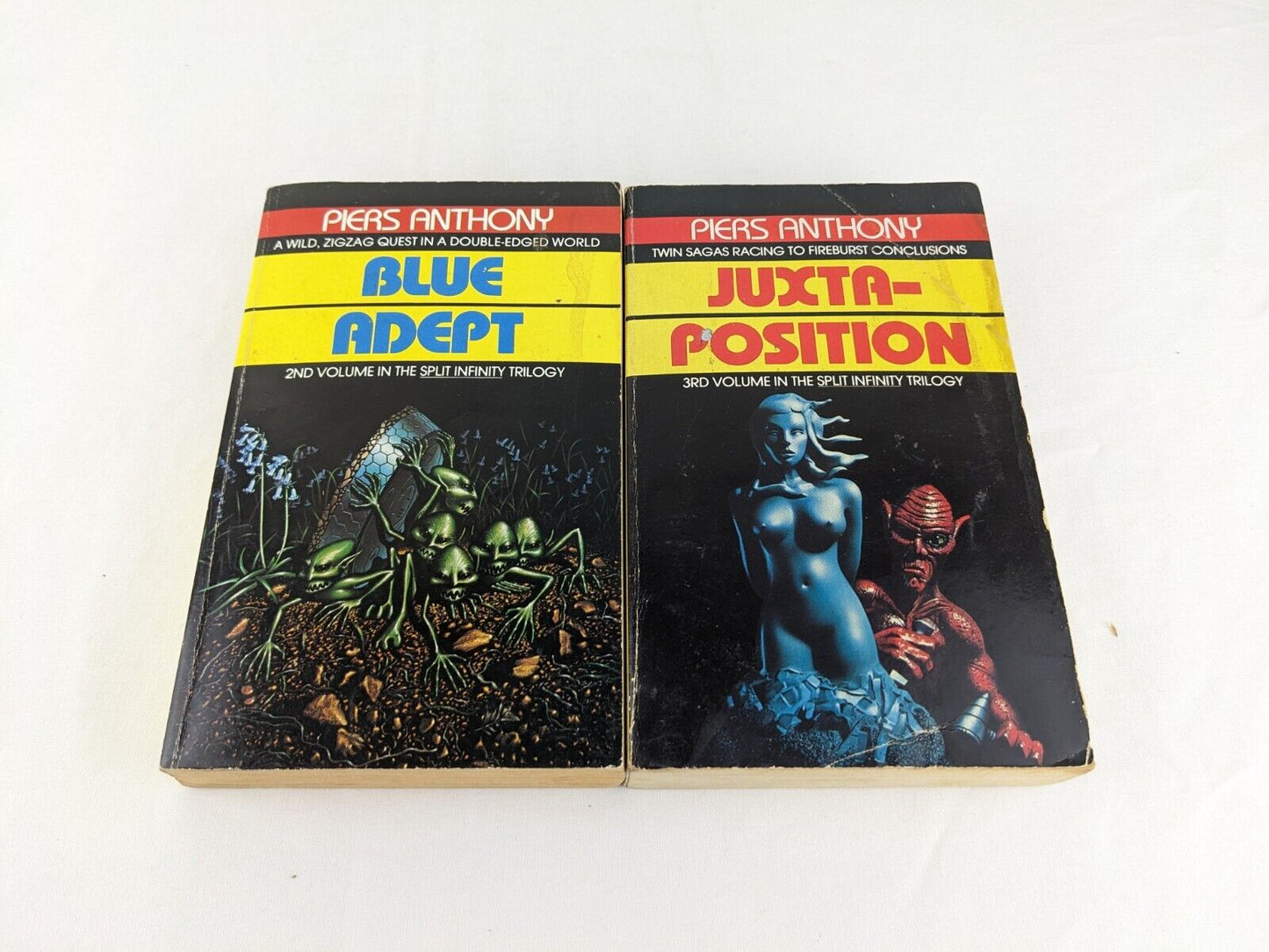 Blue Adept & Juxtaposition by Piers Anthony 1989 Split Infinity