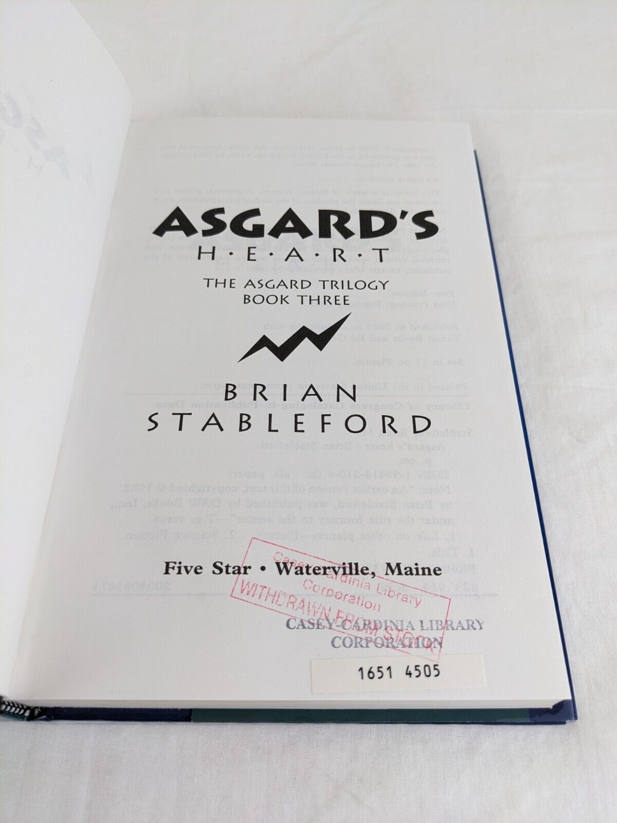 Asgard's Heart By Brian Stableford 2005 US First Edition Hardcover