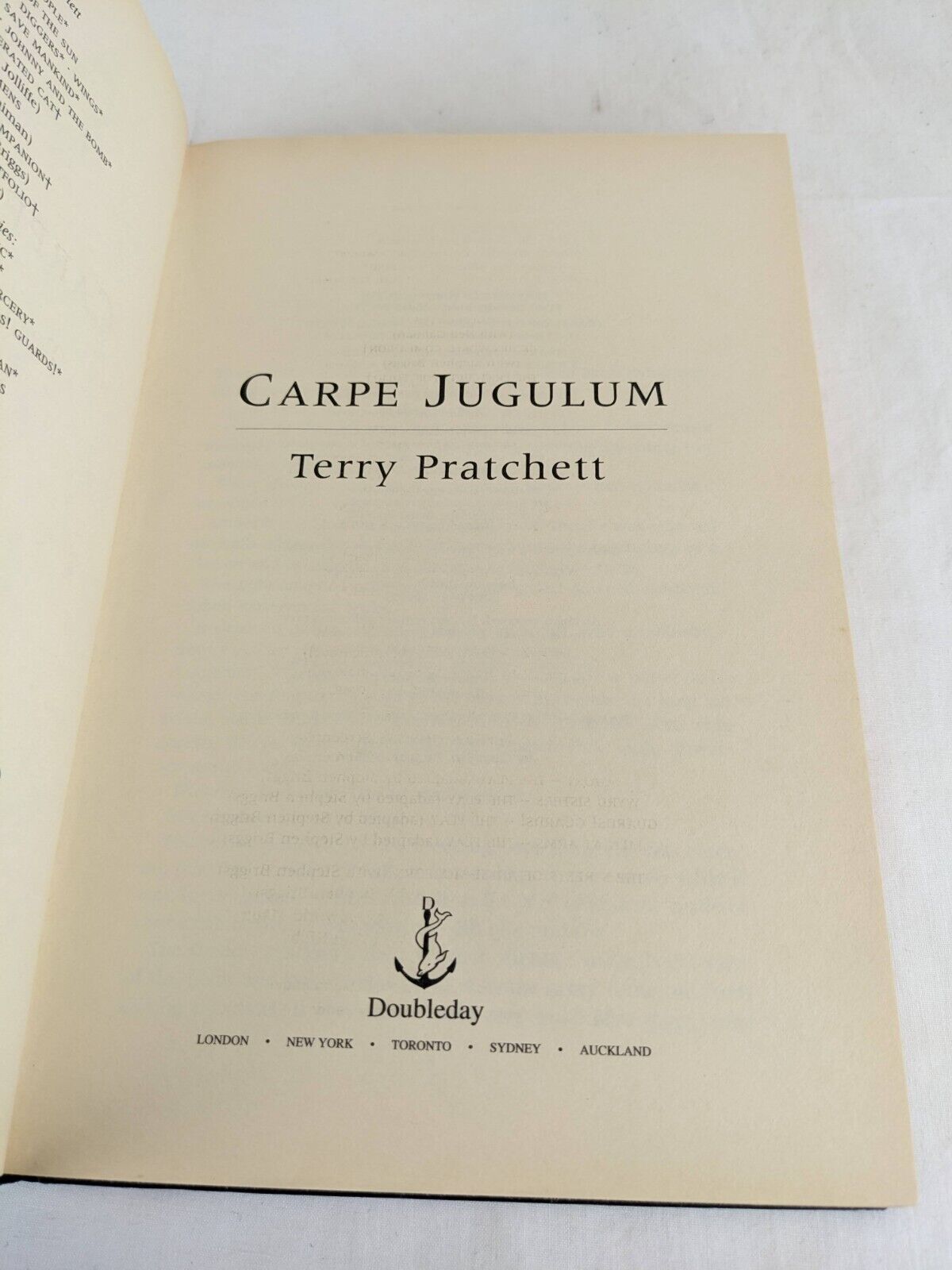 Carpe Jugulum by Terry Pratchett 1998 Hardcover UK First Edition