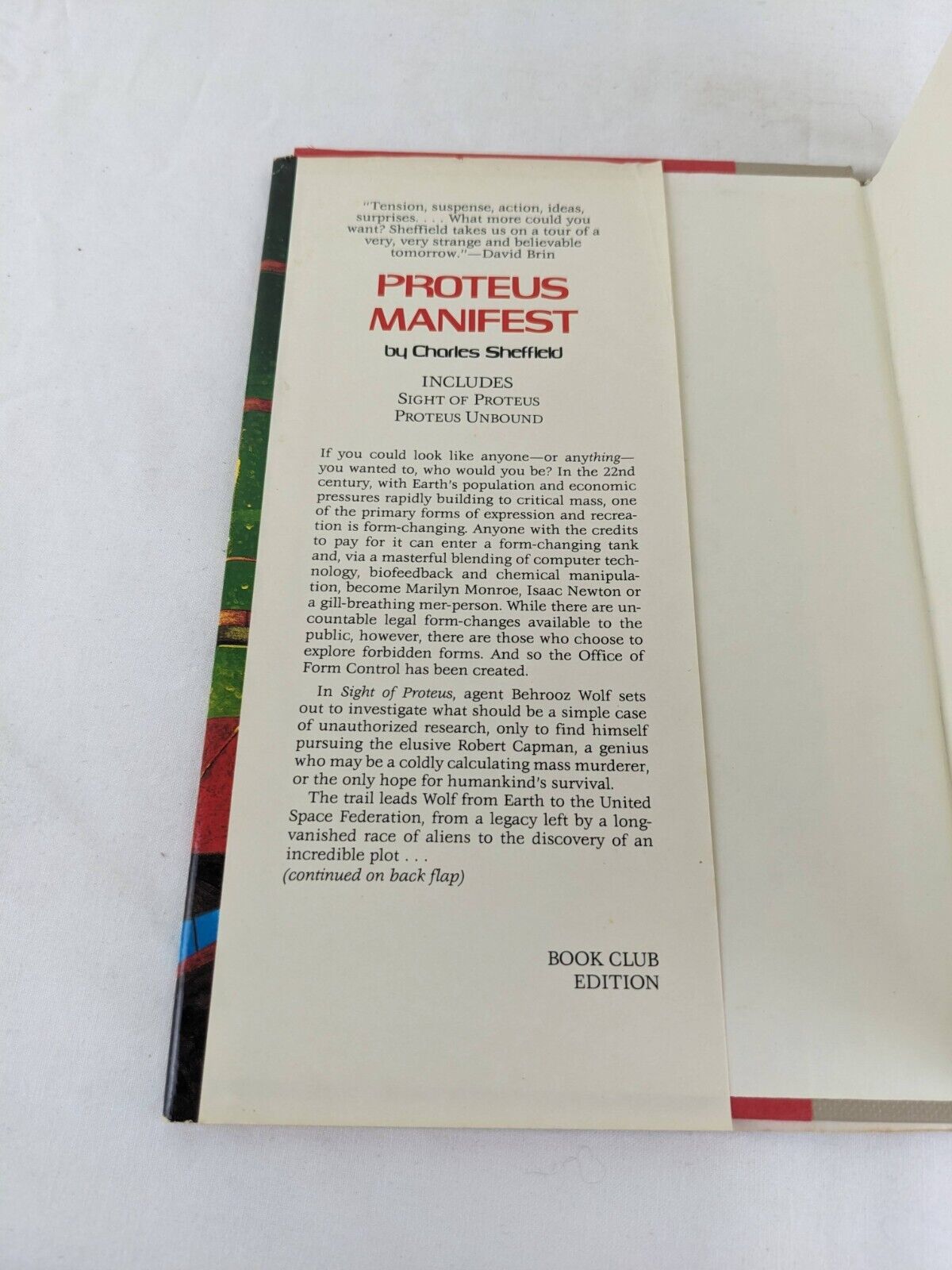 Proteus Manifest by Charles Sheffield 1989 Hardcover Sight & Unbound