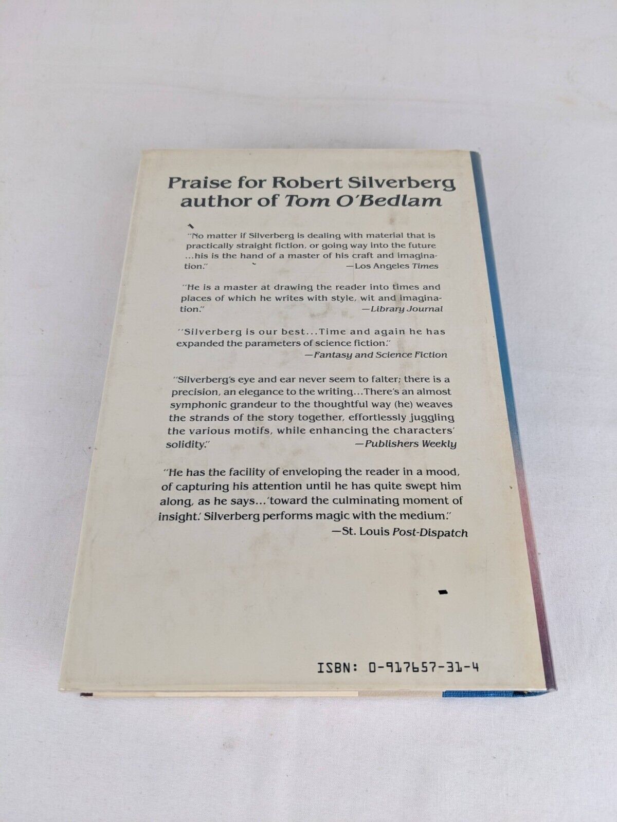 Tom O'Bedlam by Robert Silverberg 1985 hardcover US First Edition