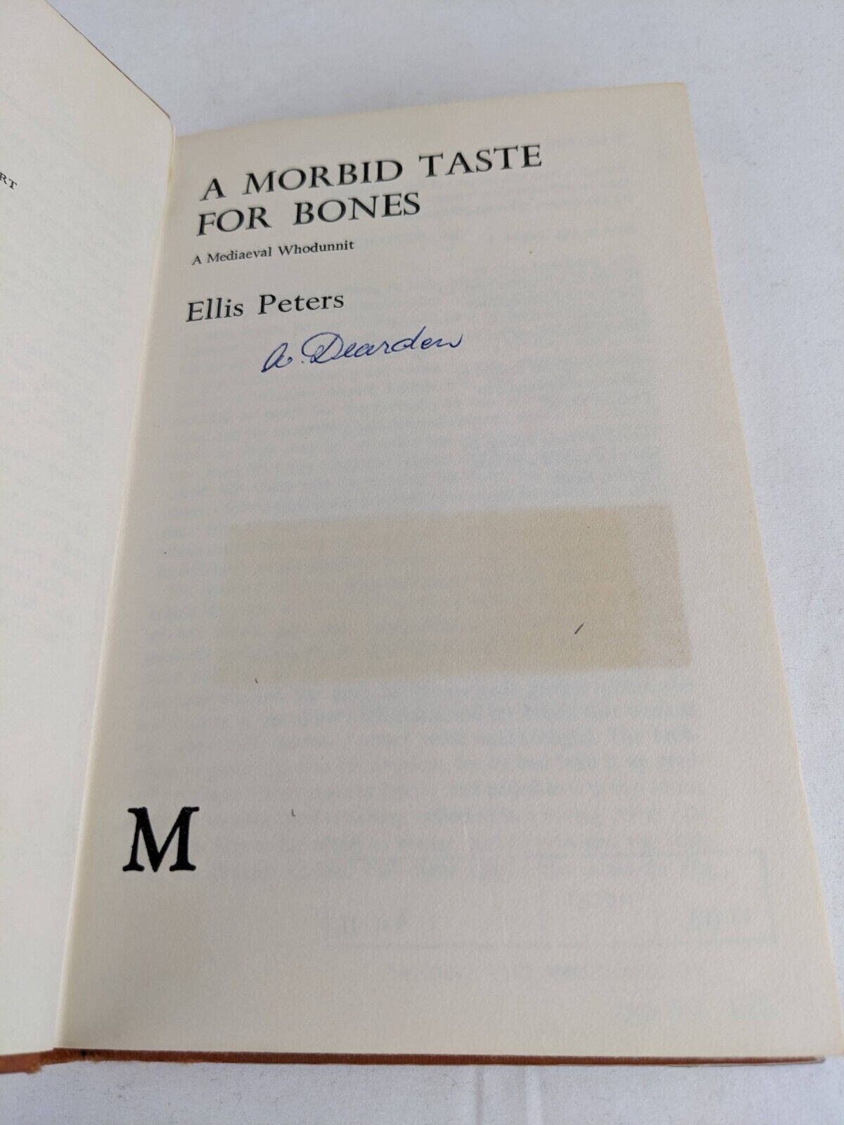 A morbid taste for bones by Ellis Peters 1977 Hardcover Brother Cadfael #1