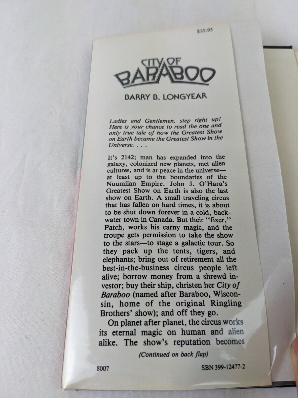 City of Baraboo by Barry B. Longyear 1980 Hardcover