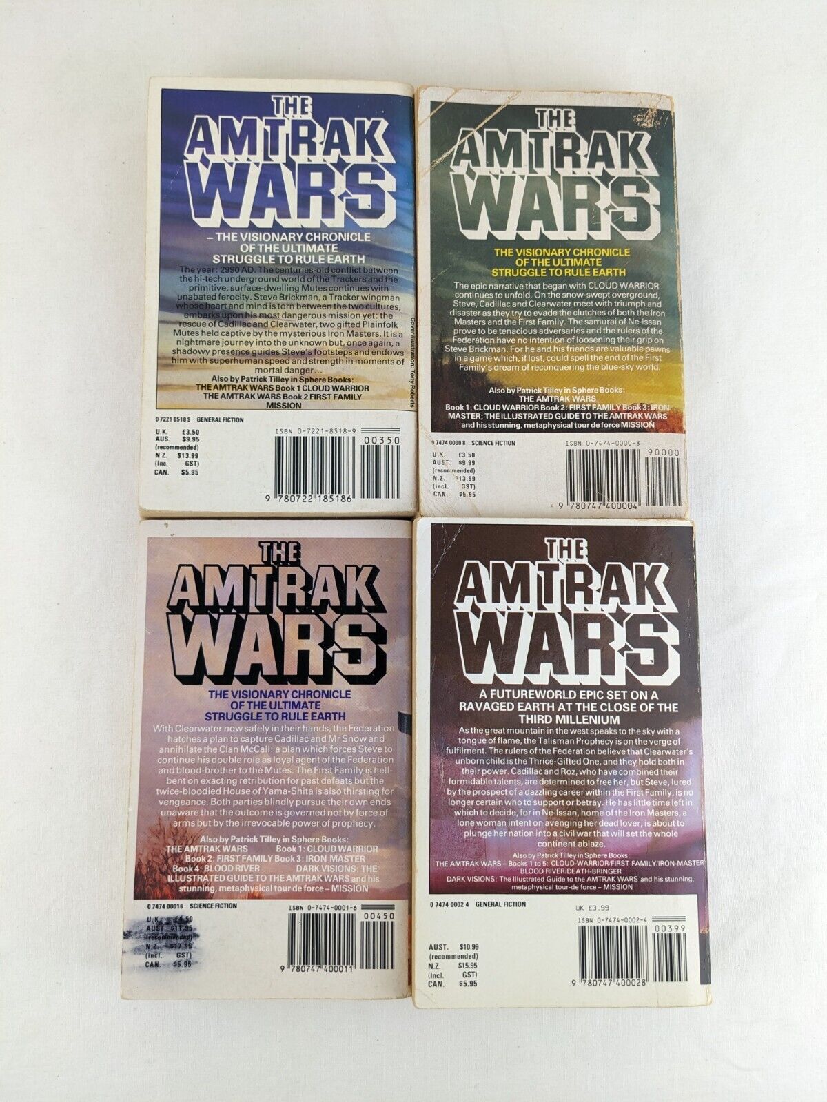 Amtrak wars books 3-6 by Patrick Tilley 1987 Master, River, Bringer, Earth-thund