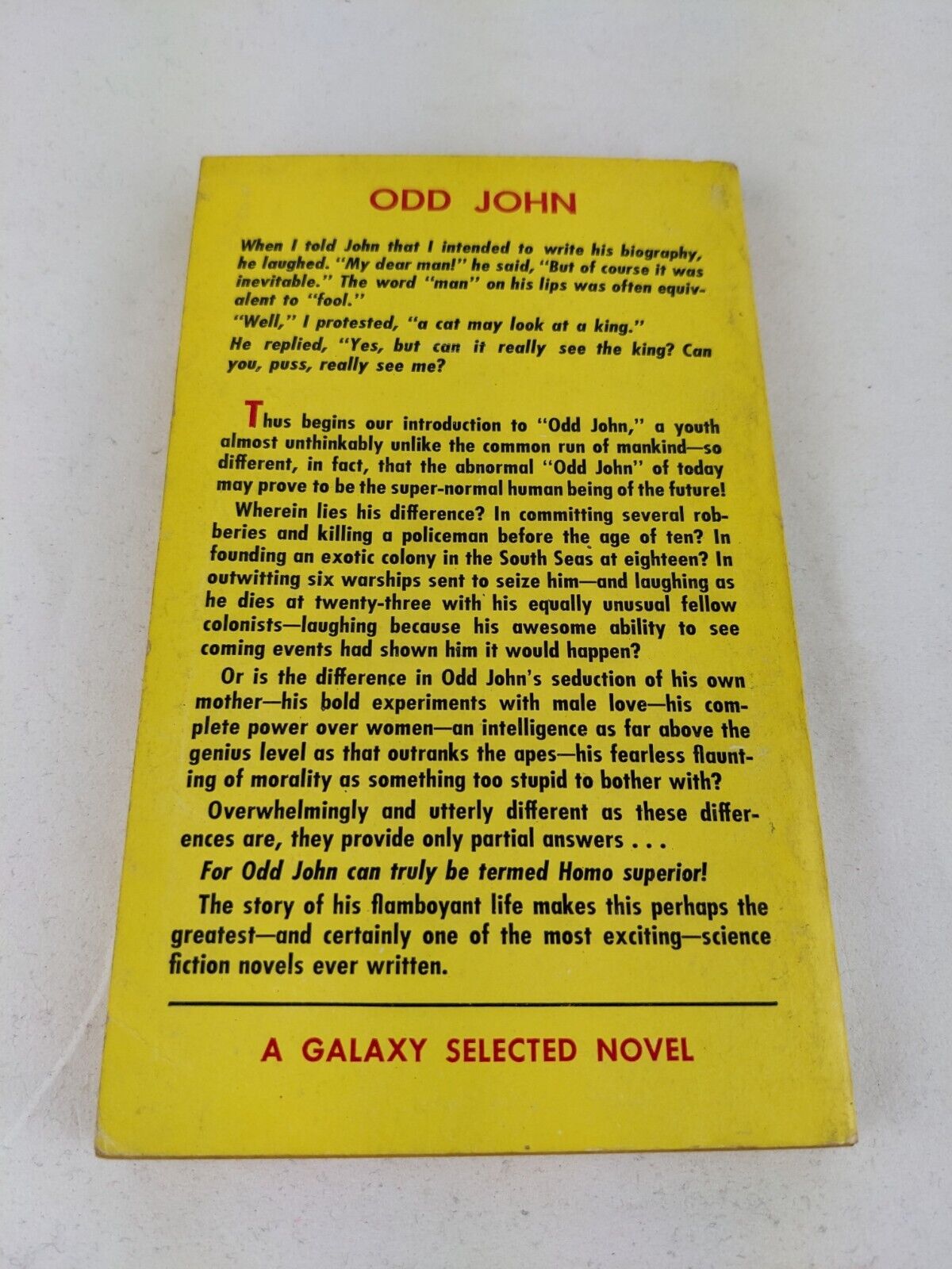 Odd John by Olaf Stapledon 1959 - Galaxy Beacon - Sleaze Pulp Science Fiction