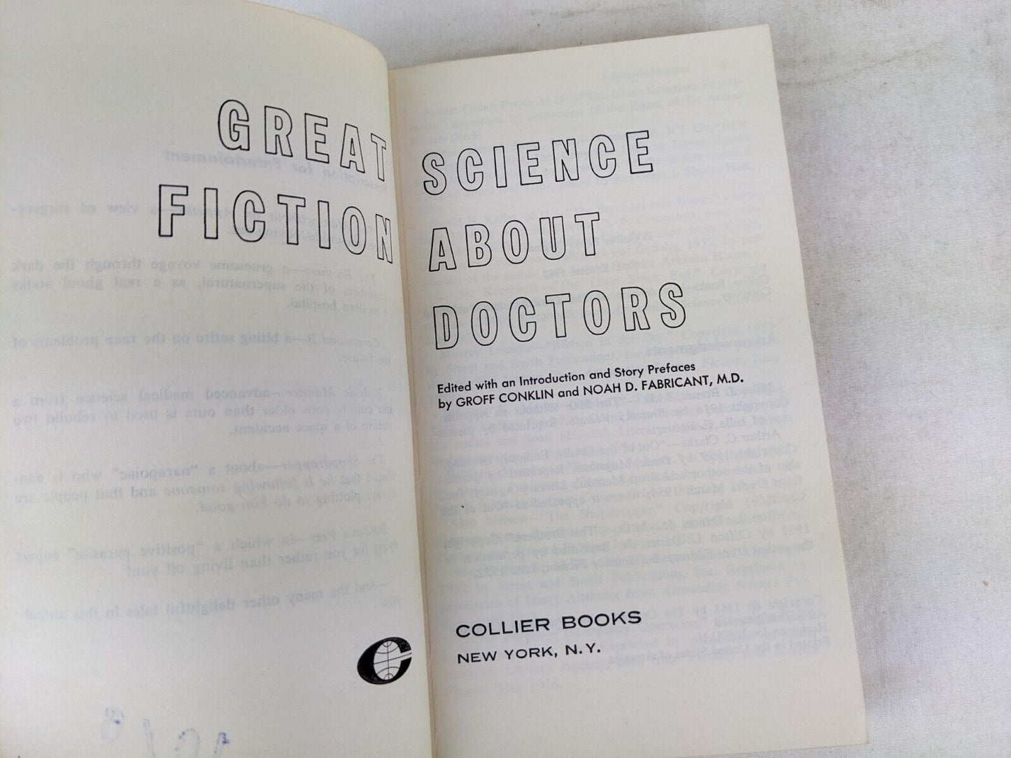 Great science fiction by Scientists & about doctors edited by Groff Conklin 1962