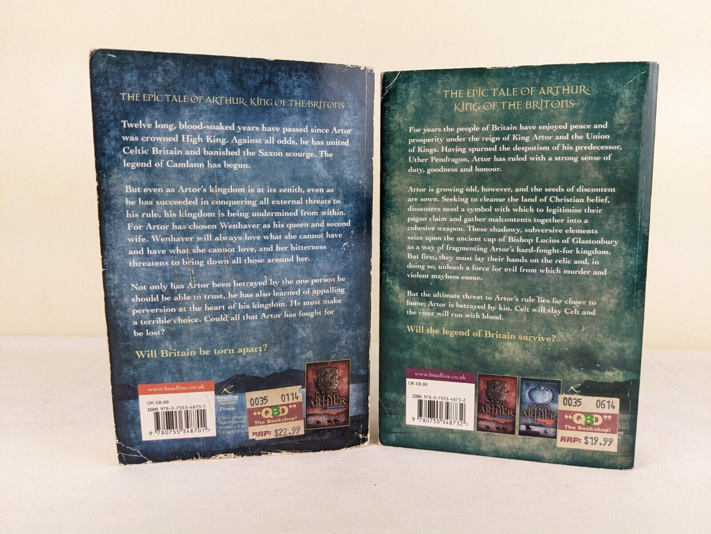 King Arthur by M.K. Hume 2009 Warrior of the west & The bloody cup