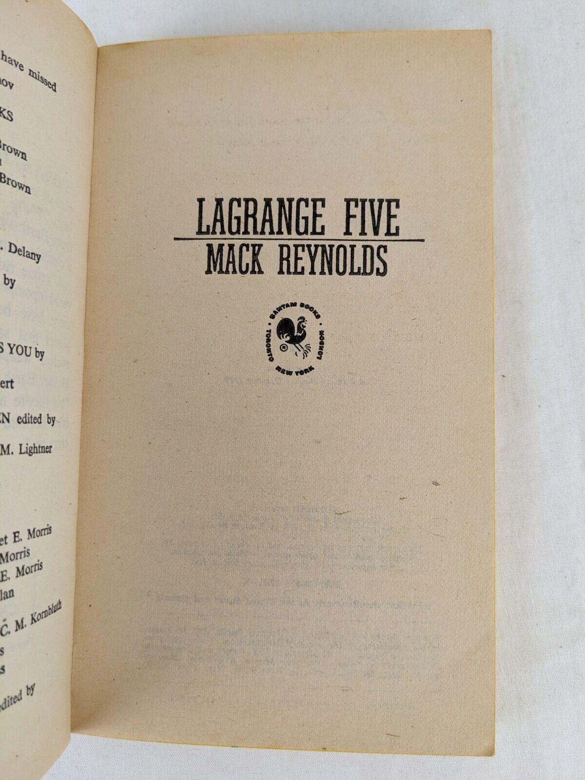 Lagrange five & The Lagrangists by Mack Reynolds 1979 Lagrange Series