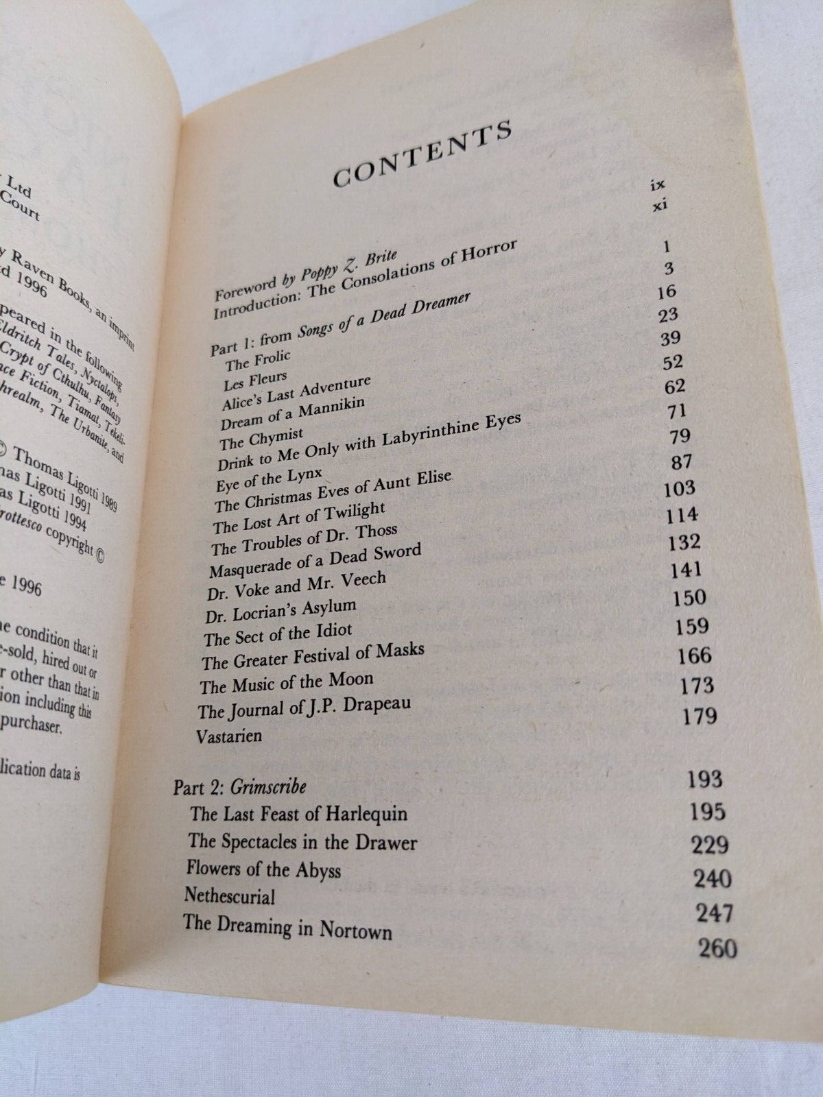 The nightmare factory by Thomas Ligotti 1996