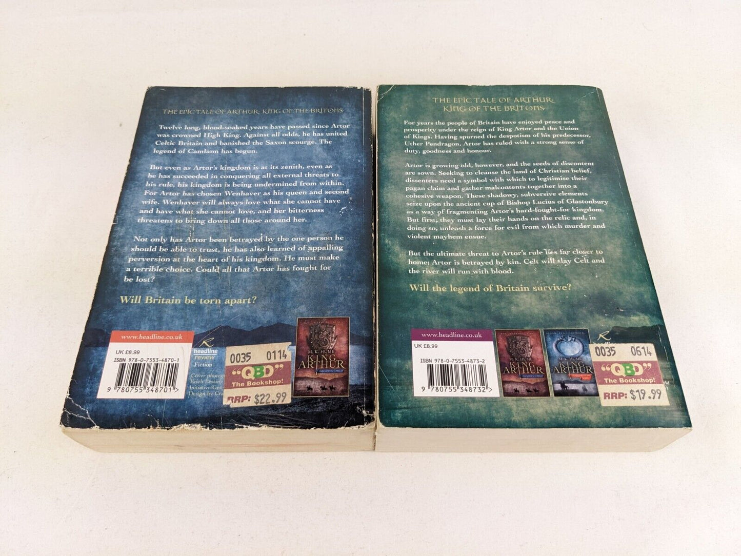 King Arthur by M.K. Hume 2009 Warrior of the west & The bloody cup