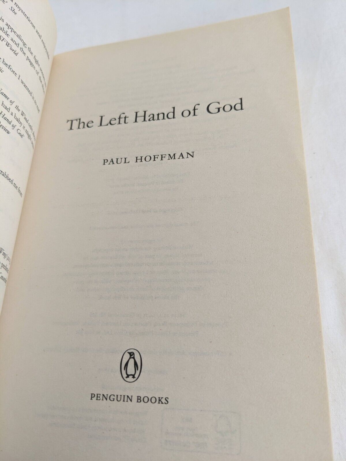 The left hand of god by Paul Hoffman 2014 left hand, Four things & Wings