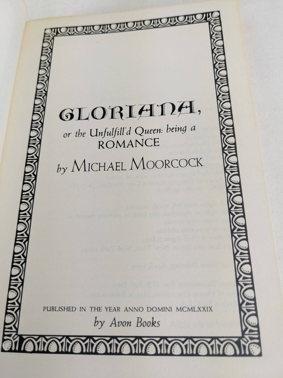 Gloriana, or The Unfulfill'd Queen: Being a Romance by Michael Moorcock 1979