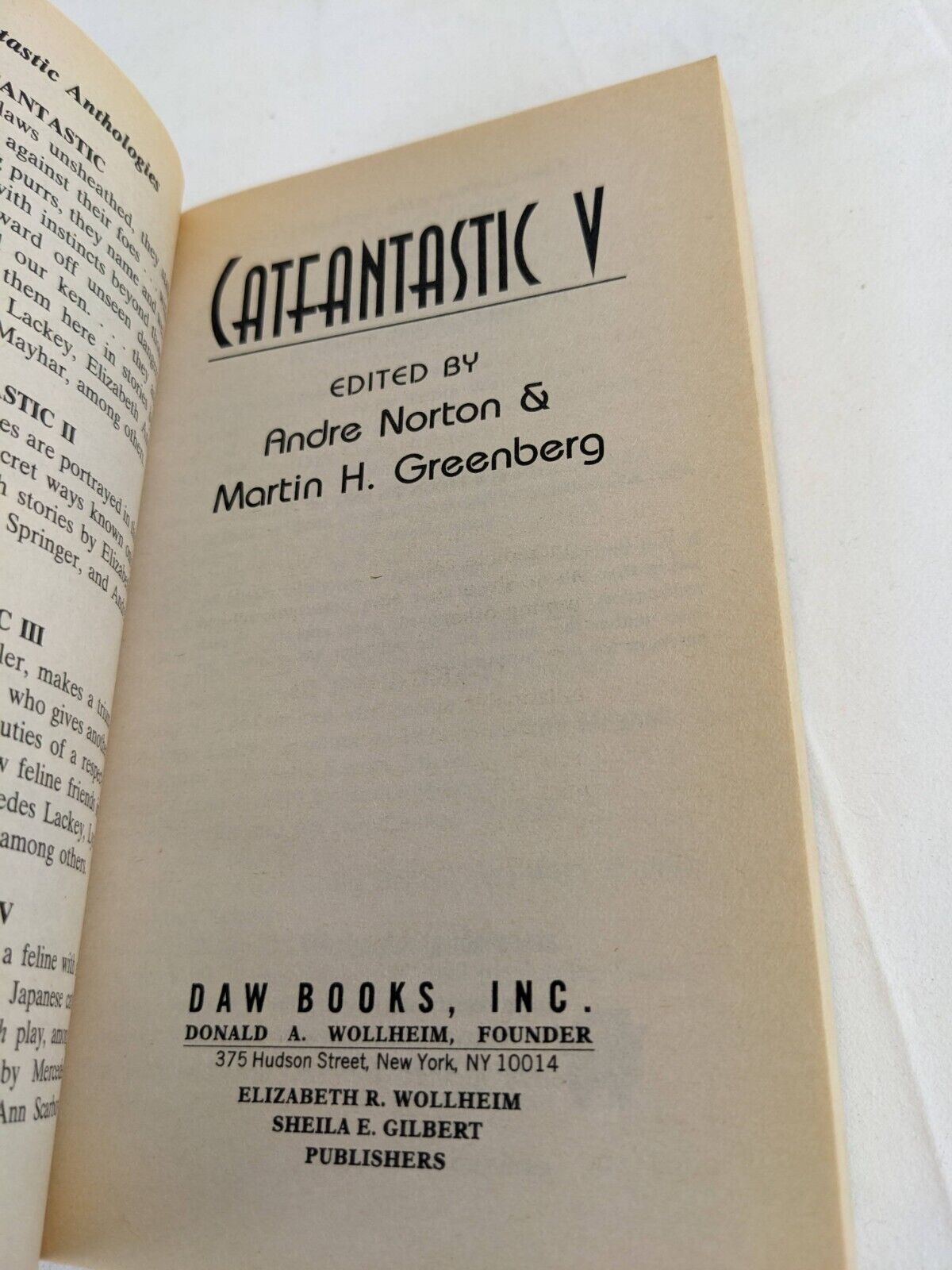 Catfantastic series x 4 by Andre Norton / Martin H. Greenberg 1991 Short Stories