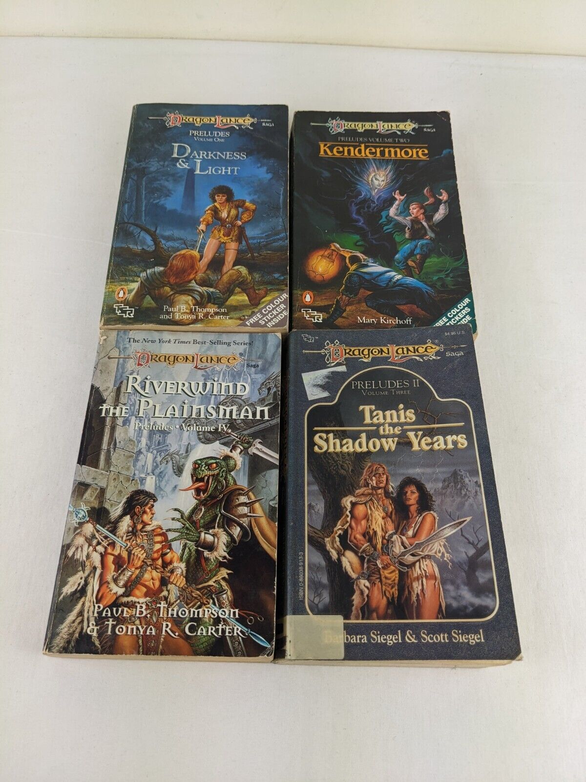 Dragonlance Preludes x 4 by Thompson, Carter, Siegel, Kirchoff 1989 Stickers