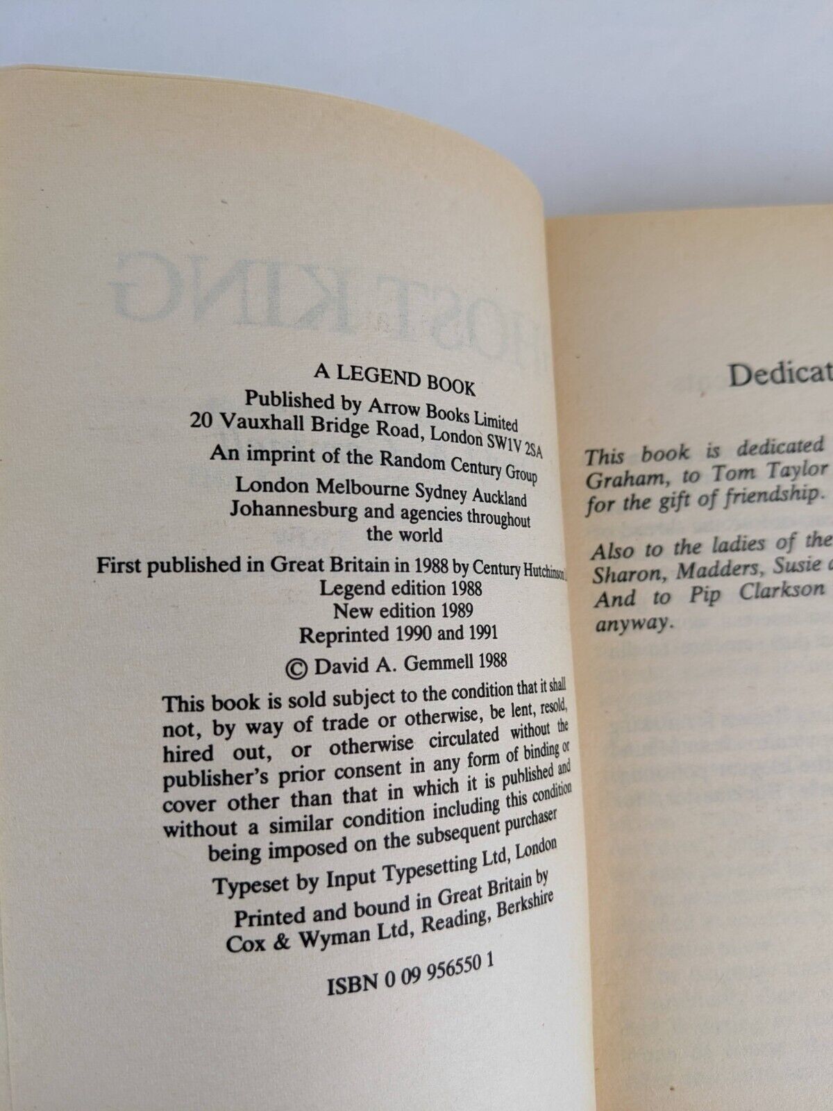 Ghost king by David Gemmell 1991 Stones of power
