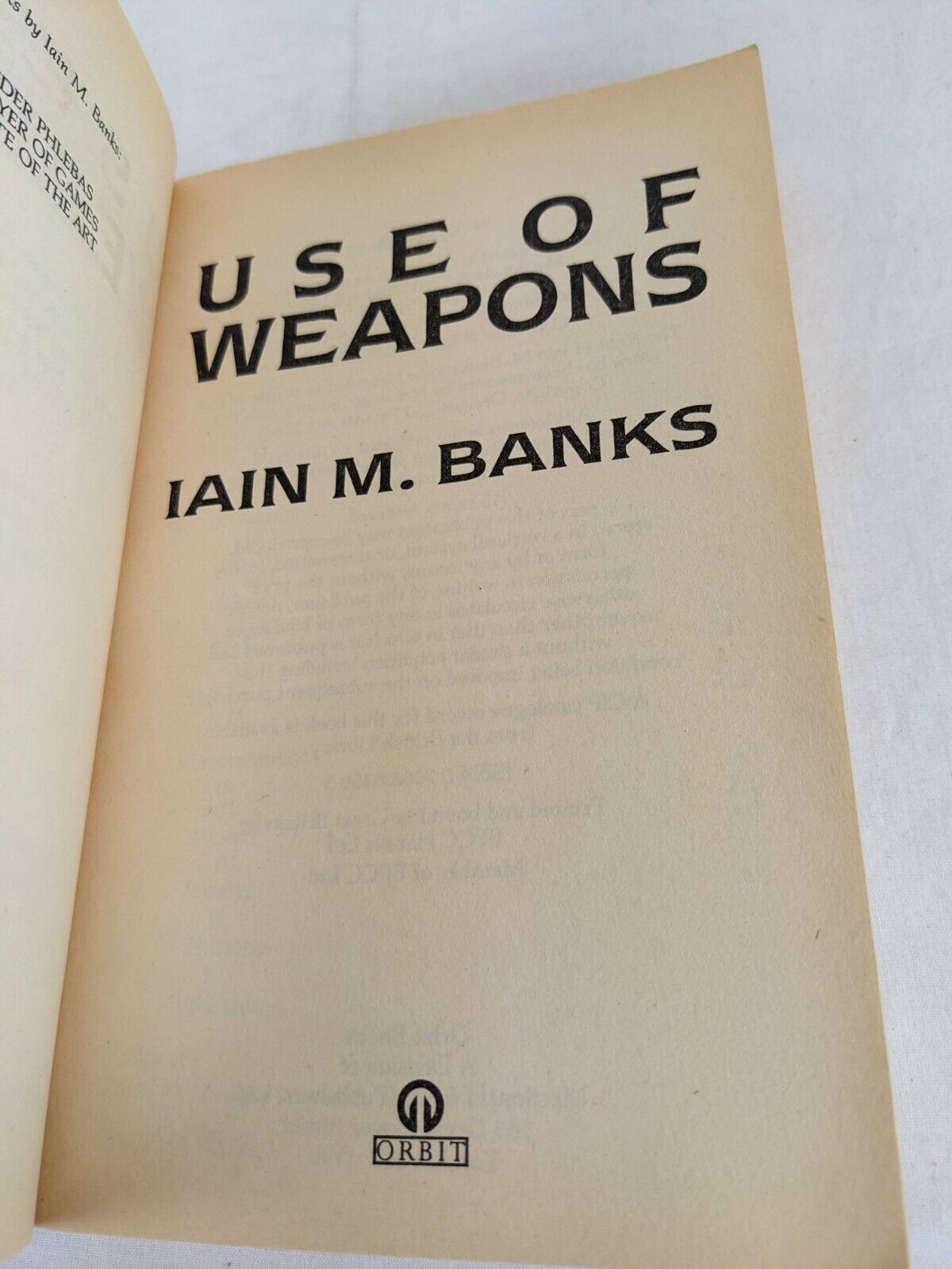 Use of weapons by Iain M. Banks 1992 Culture series