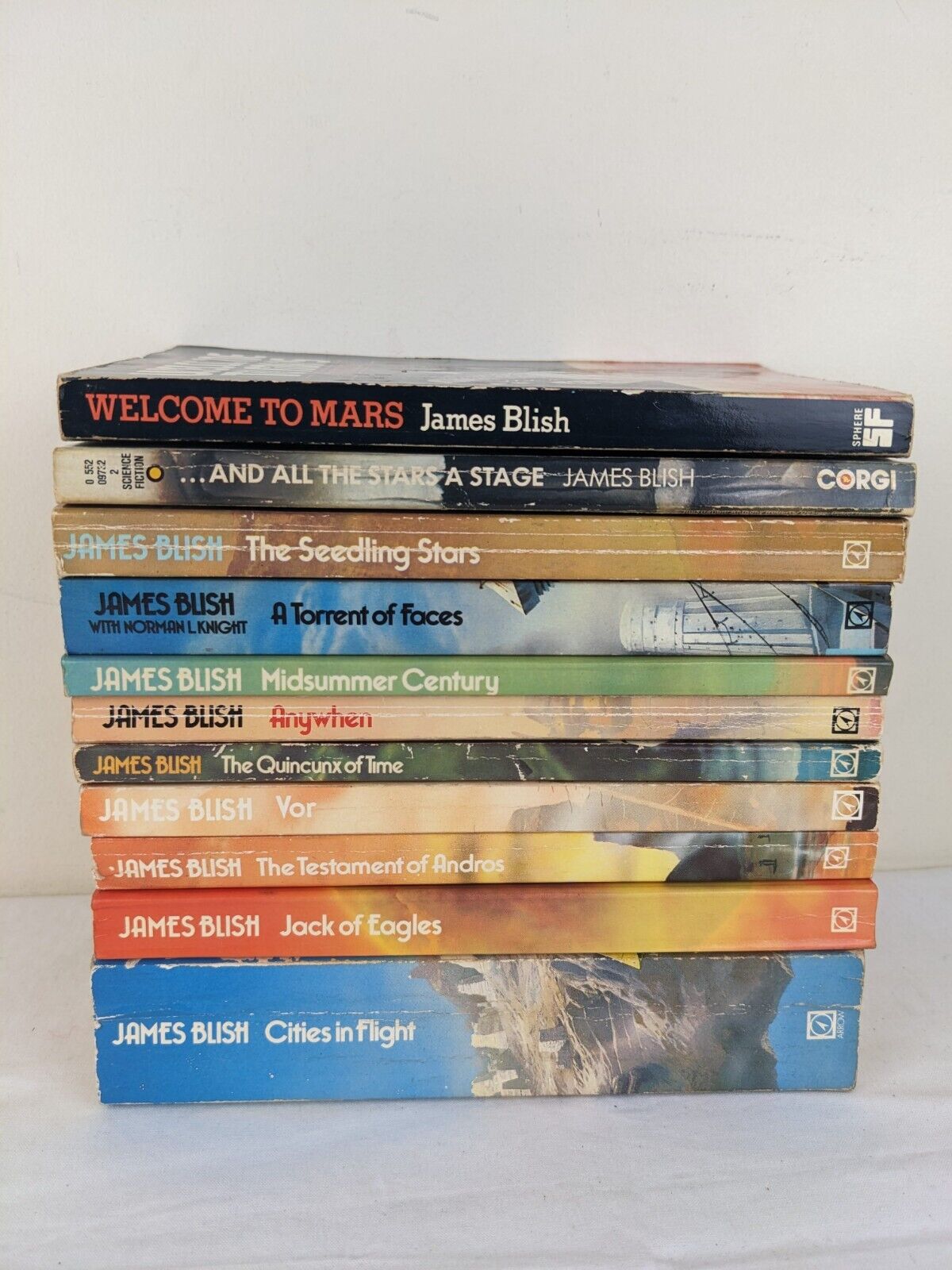 James Blish books x 11 - flight, eagles, andros, vor, quincunx, anywhen etc.