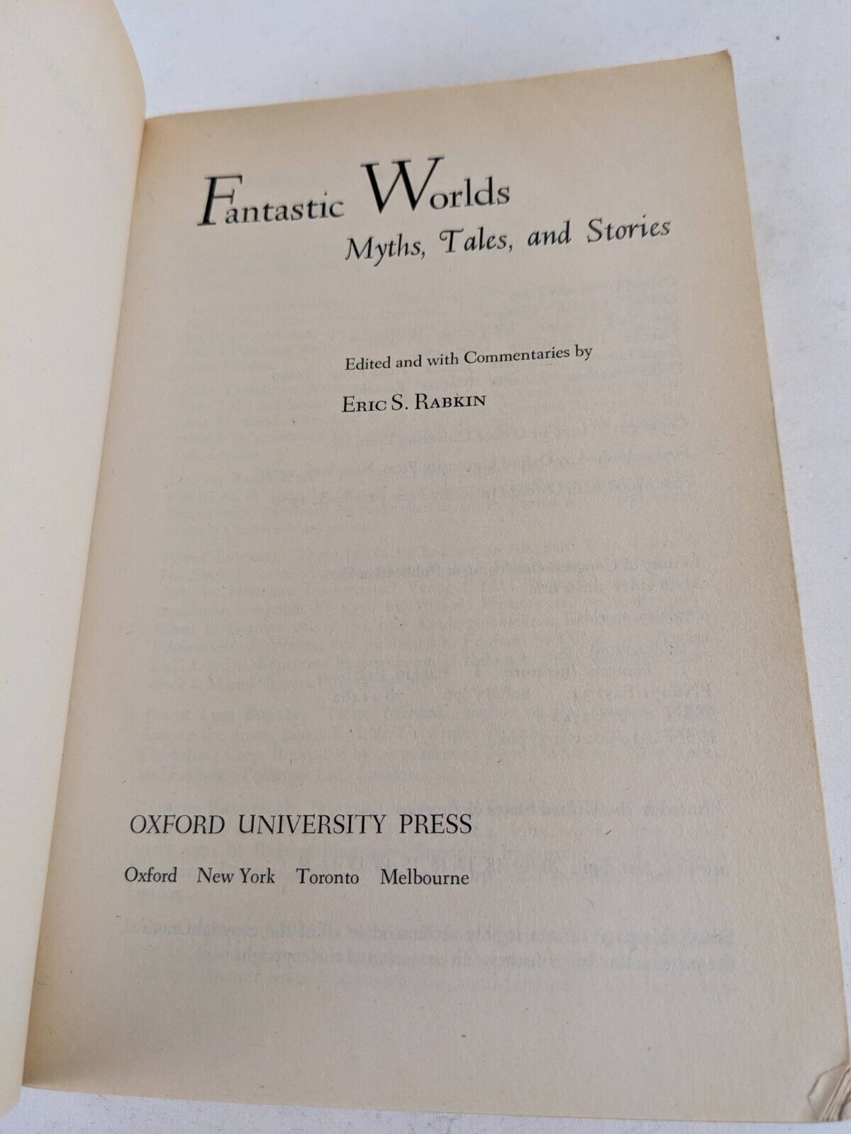 Fantastic Worlds: Myths, tales, and stories edited by Eric S. Rabkin 1979