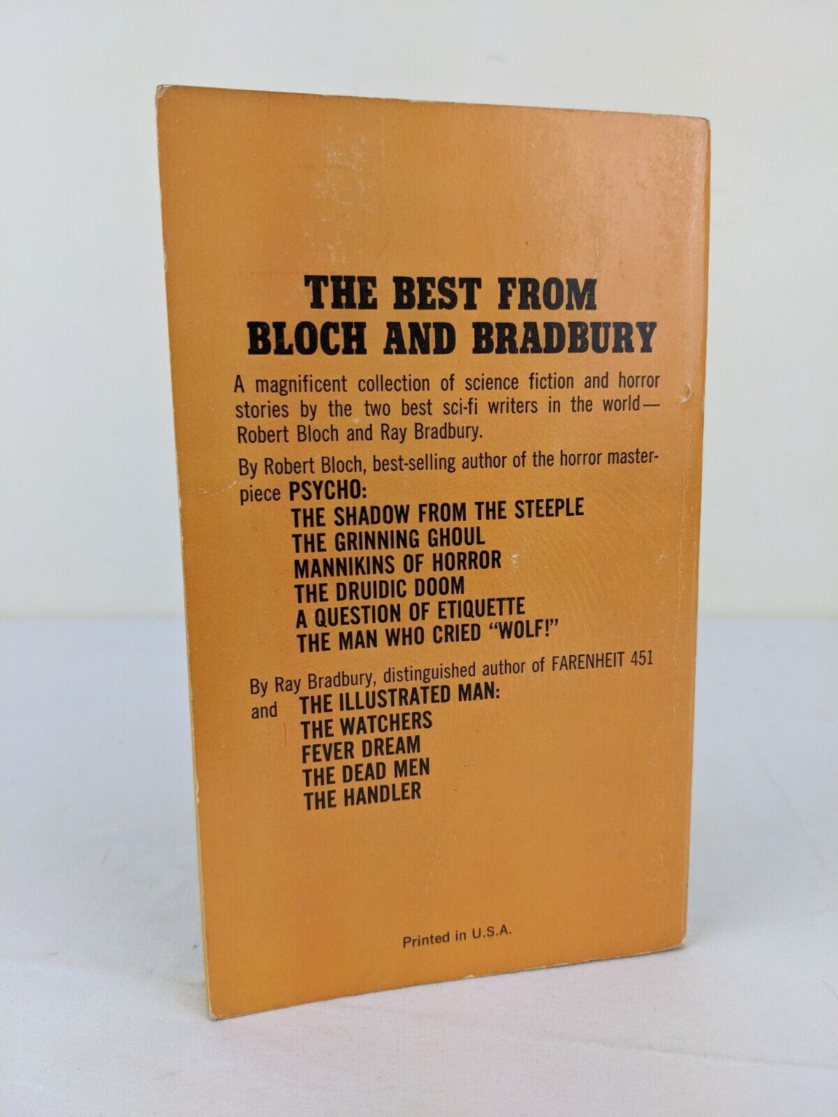 BLOCH AND BRADBURY: Ten Masterpieces of Science Fiction tower book 1969