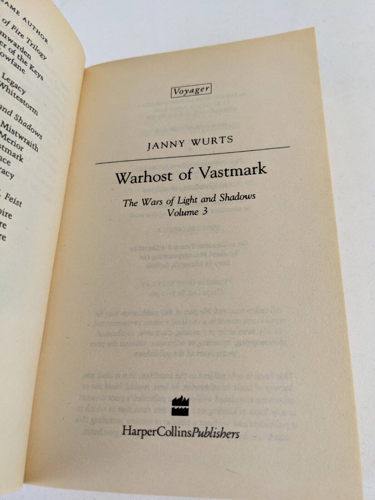 The wars of light and shadow by Janny Wurts Mistwraith Vastmark Gate Conspiracy