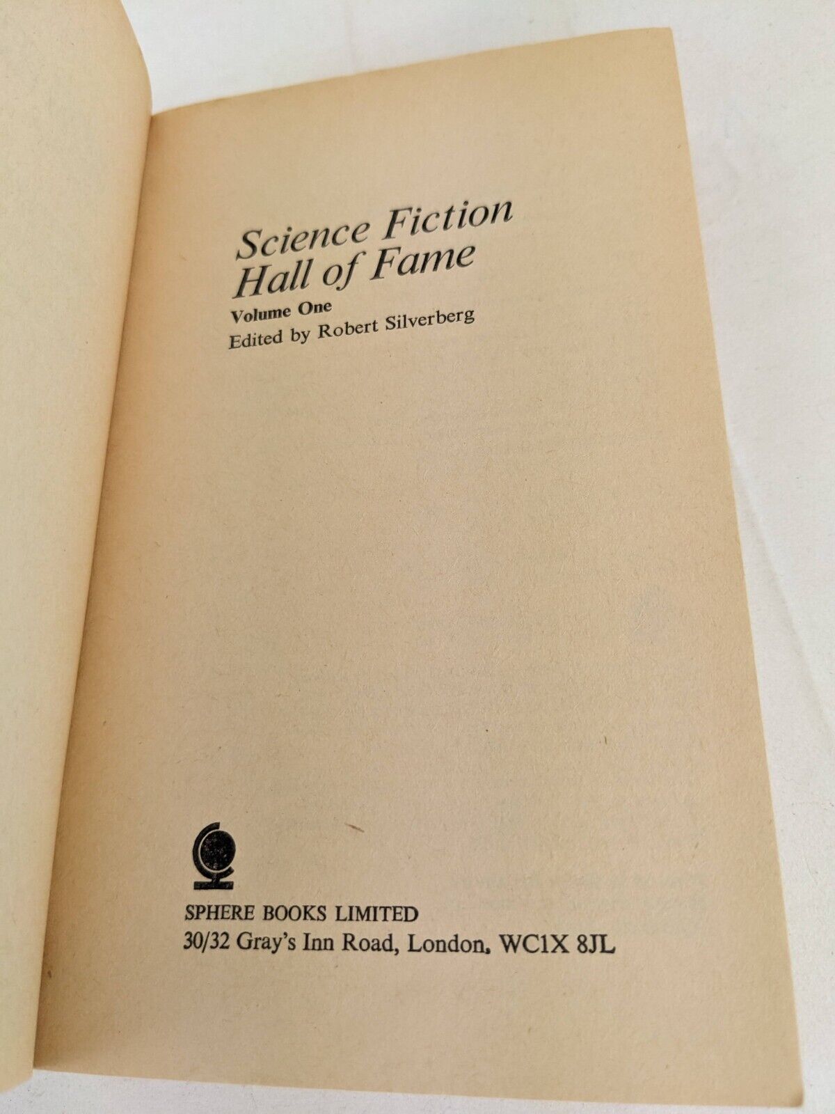 Science fiction hall of fame volume one edited by Robert Silverberg 1972