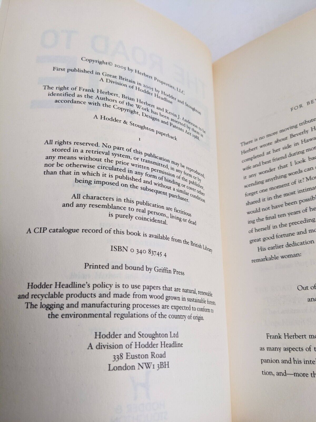 The road to Dune by Frank Herbert, Brian Herbert, Kevin Anderson 2005