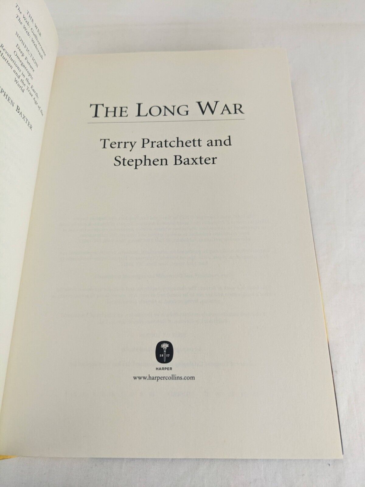 The long war by Terry Pratchett & Stephen Baxter Hardcover US First Edition 2013