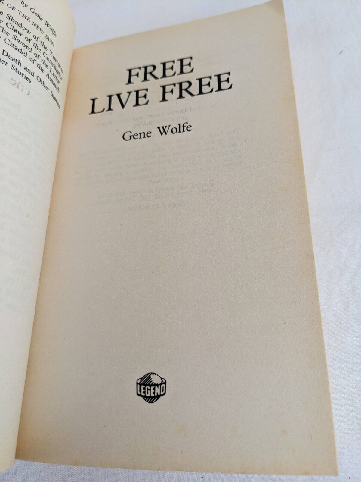 Free live free by Gene Wolfe 1989