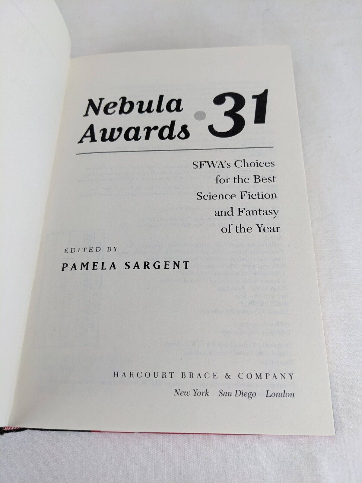 Nebula Awards 31 SFWA's choices for best science fiction fantasy 1997 Hardcover