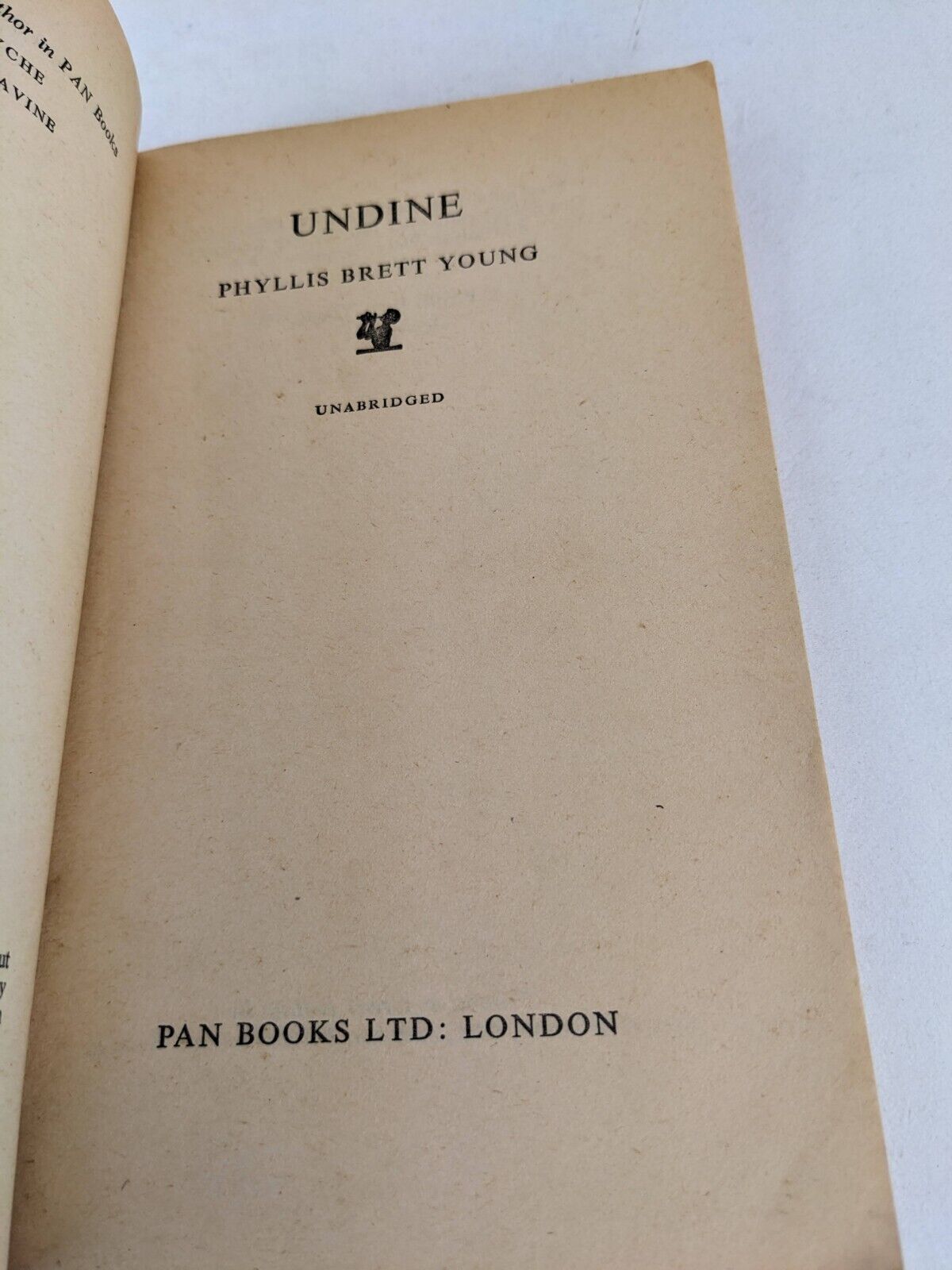 Undine by Phyllis Brett Young 1965 Vintage Pan Books