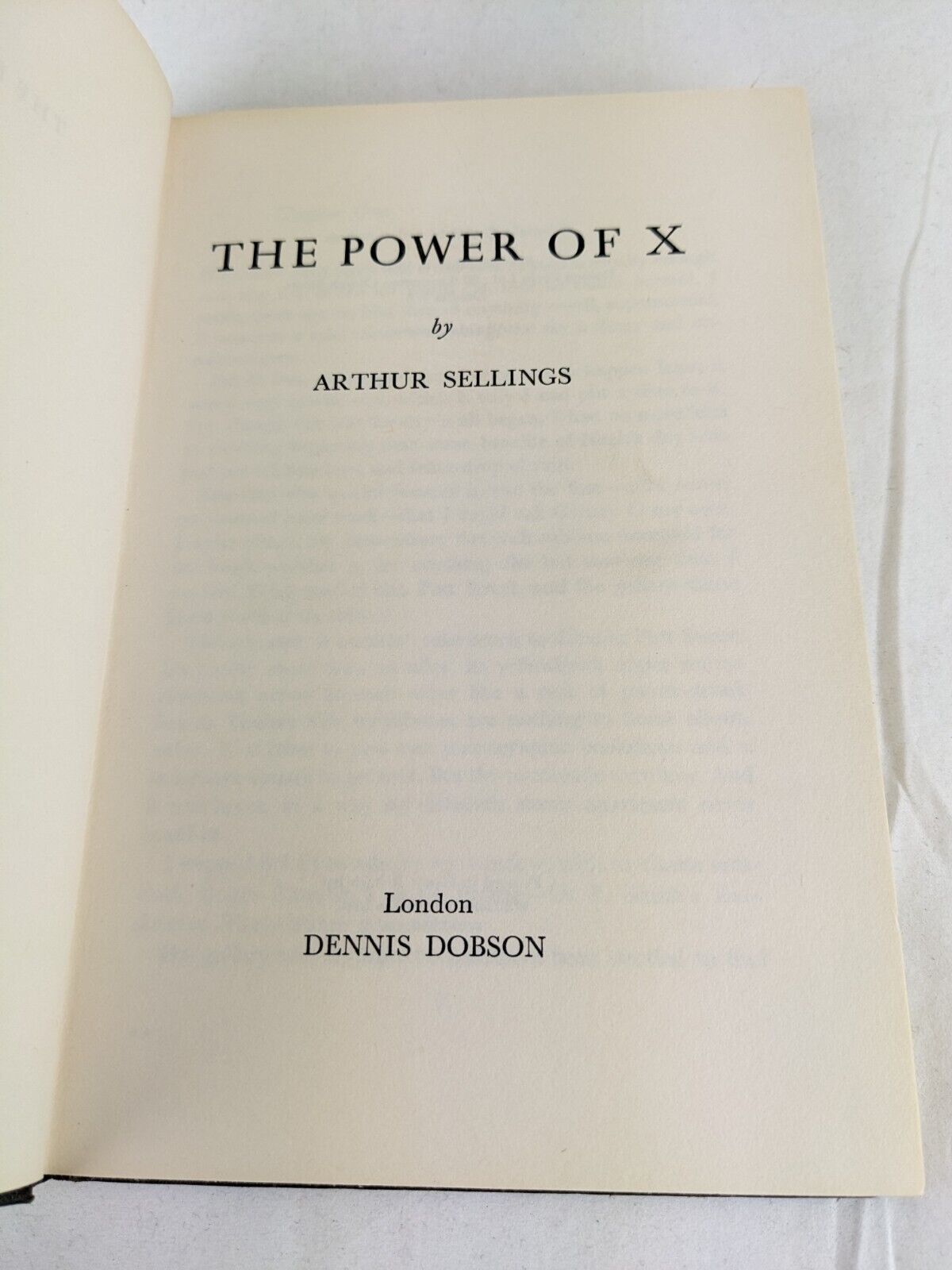 The power of X by Arthur Sellings hardcover 1968 Vintage Science Fiction