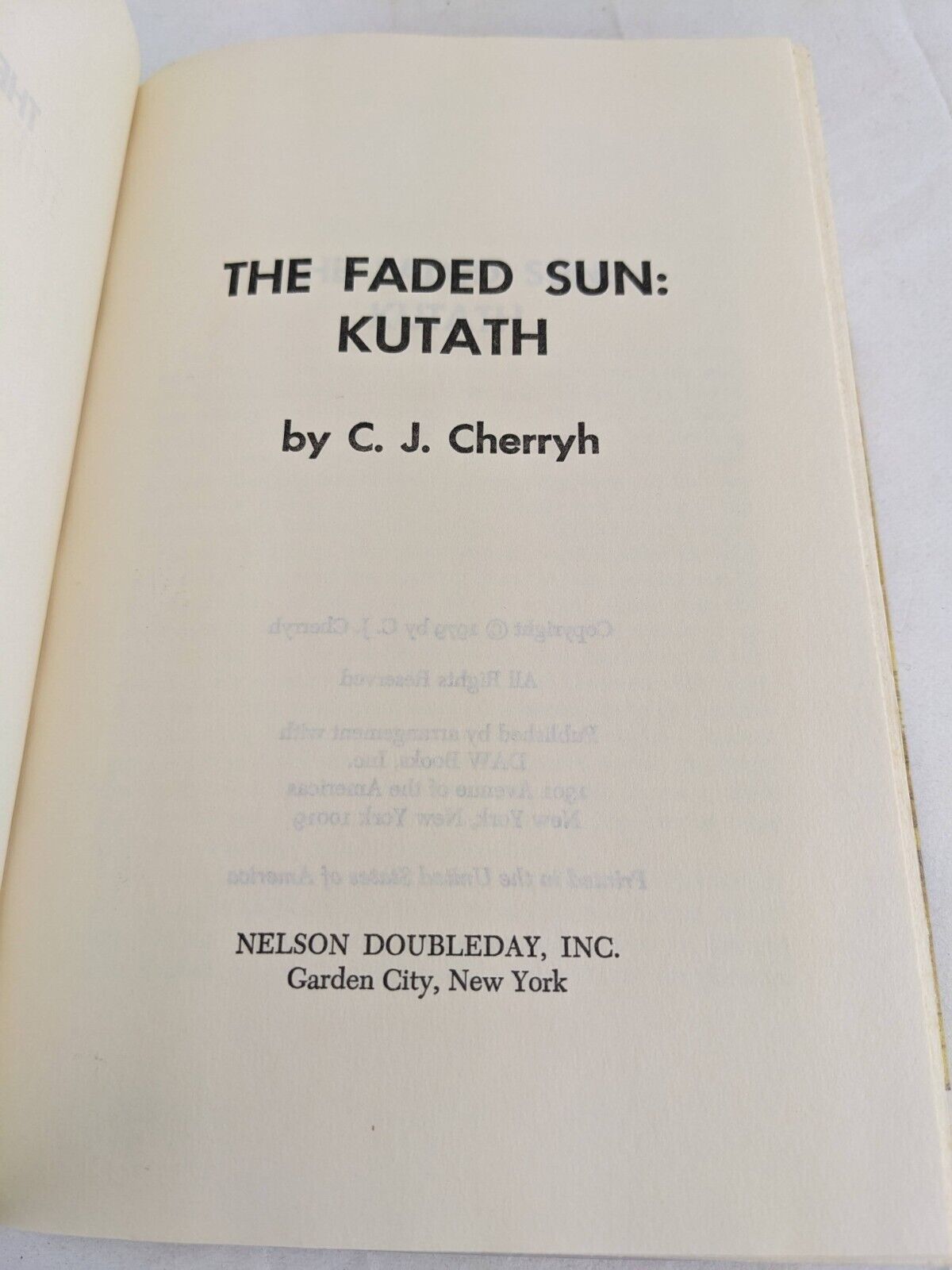Kesrith & Kutath by C.J. Cherryh 1978 Hardcover BCE The Faded Sun