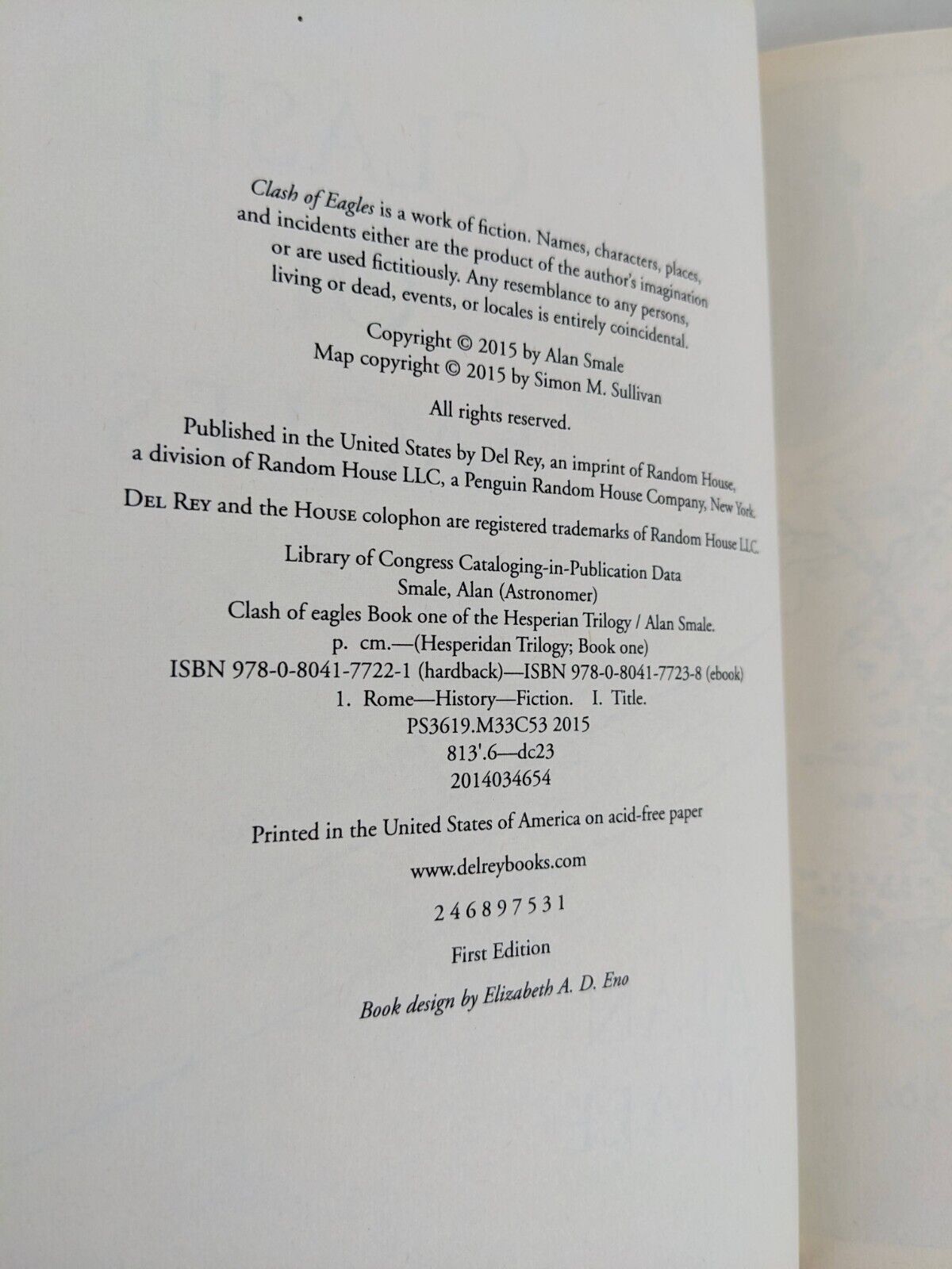 Clash of eagles by Alan Smale hardcover first edition 2015
