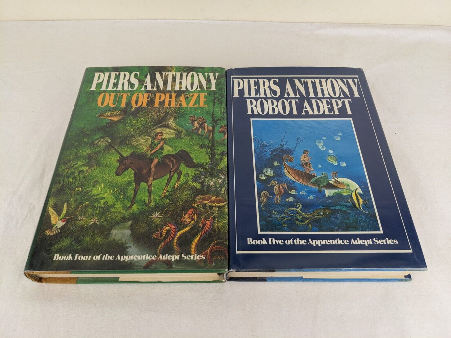 Out of Phaze & Robot Adept by Piers Anthony 1987 Hardcover Apprentice Adept