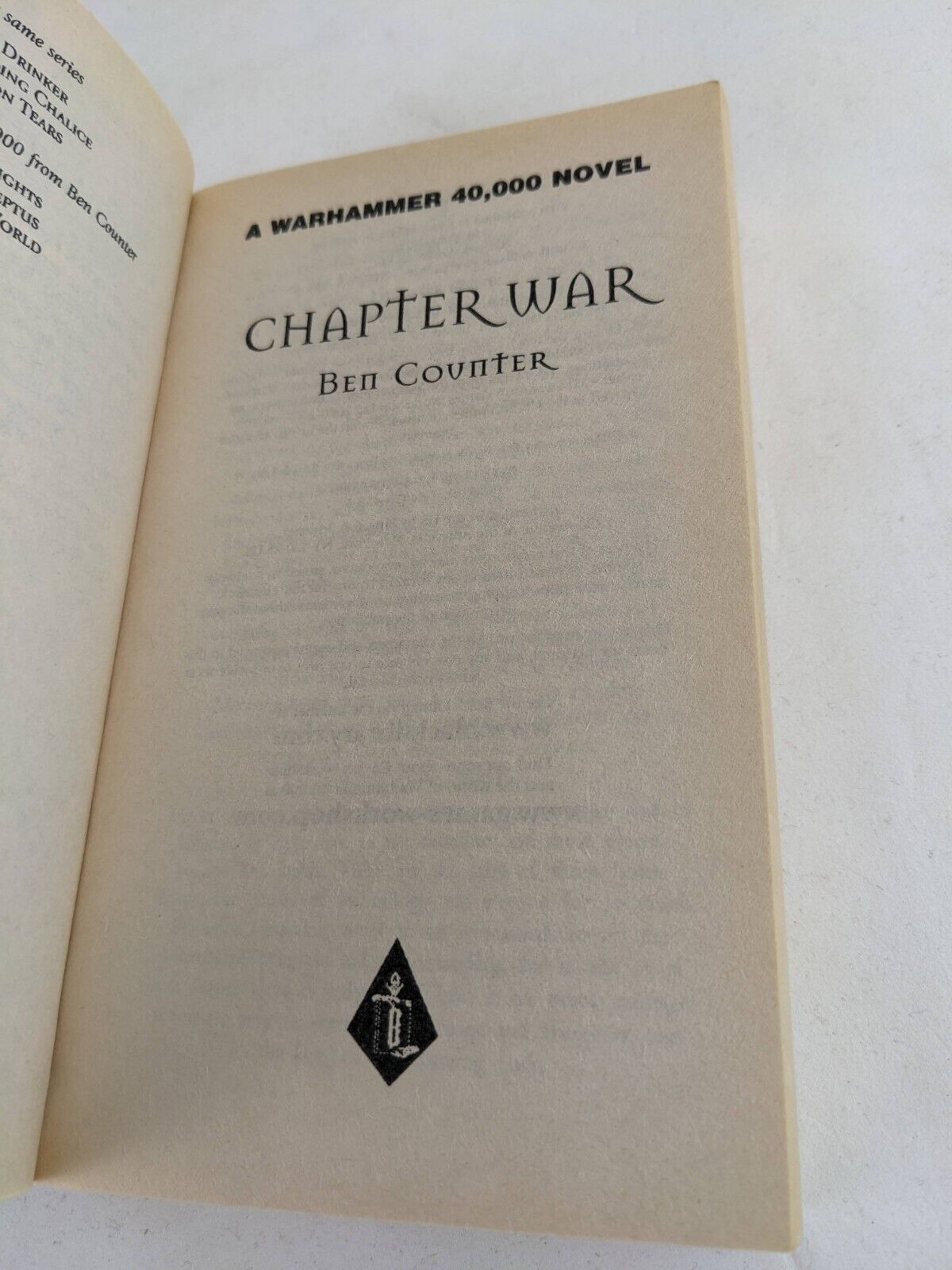 Warhammer: Bleeding Chalice & Chapter War by Ben Counter 2003 Soul Drinkers