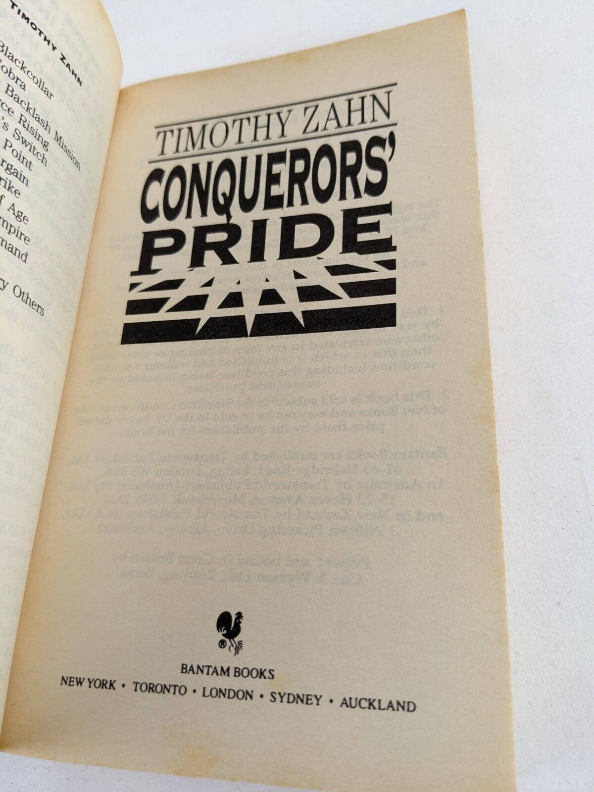 Conqueror's Pride, Conqueror's Legacy by Timothy Zahn 1994 The Conquerors Saga