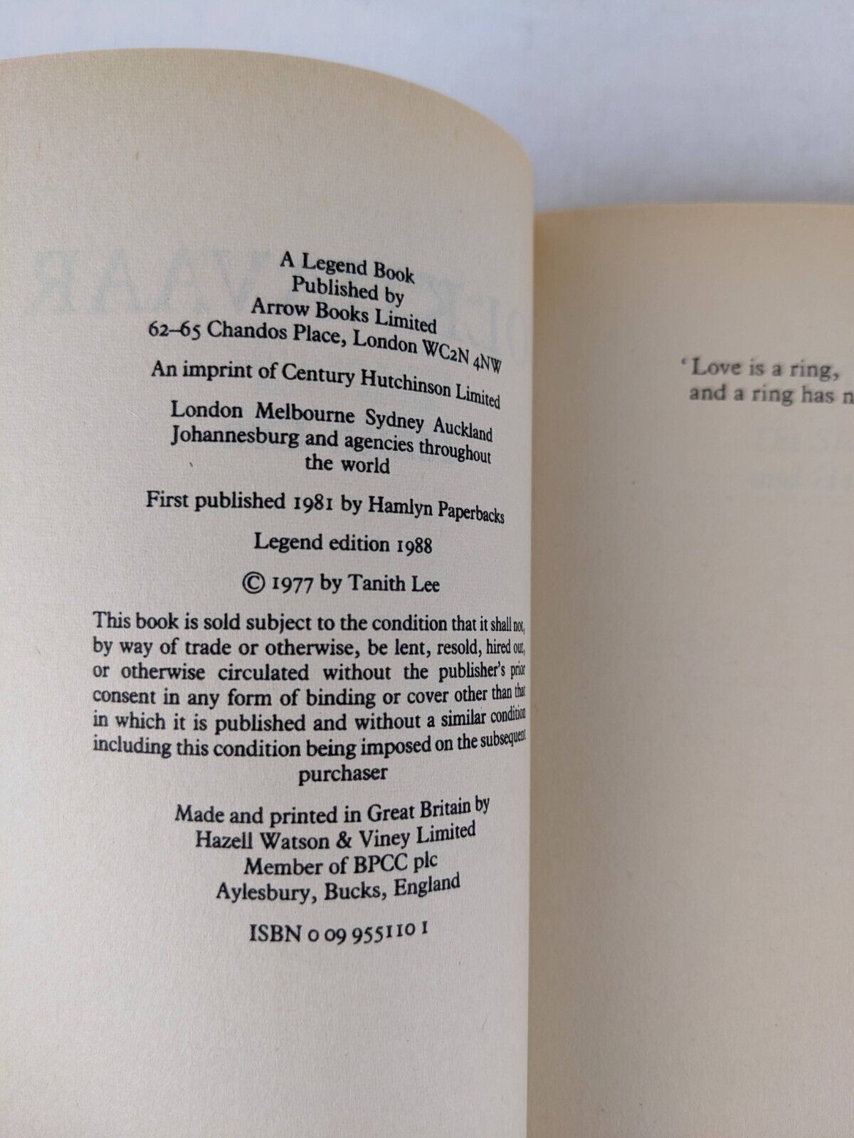 Volkhavaar by Tanith Lee 1988