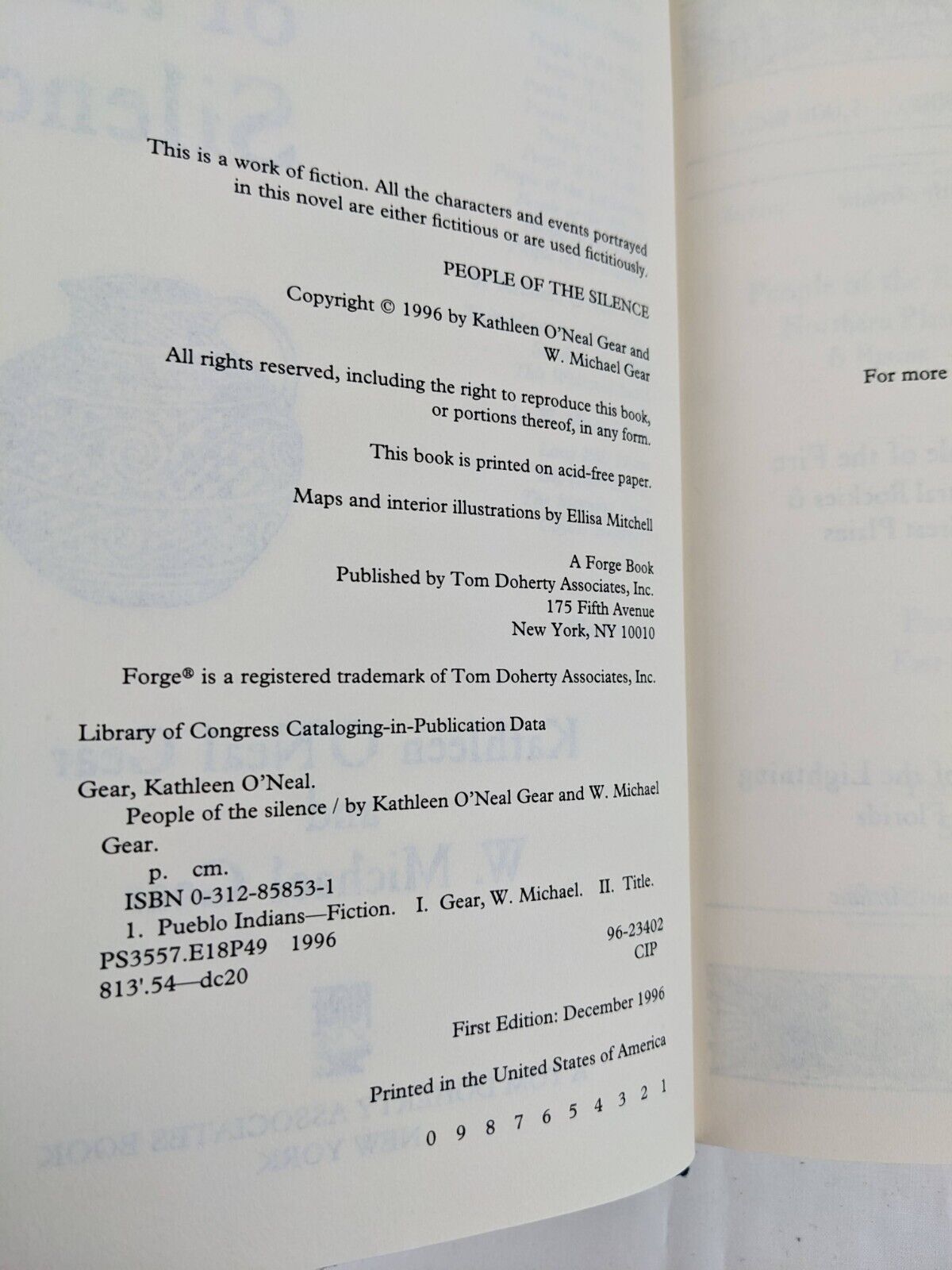 People of the silence by Kathleen O'Neal Gear 1996 hardcover First Edition