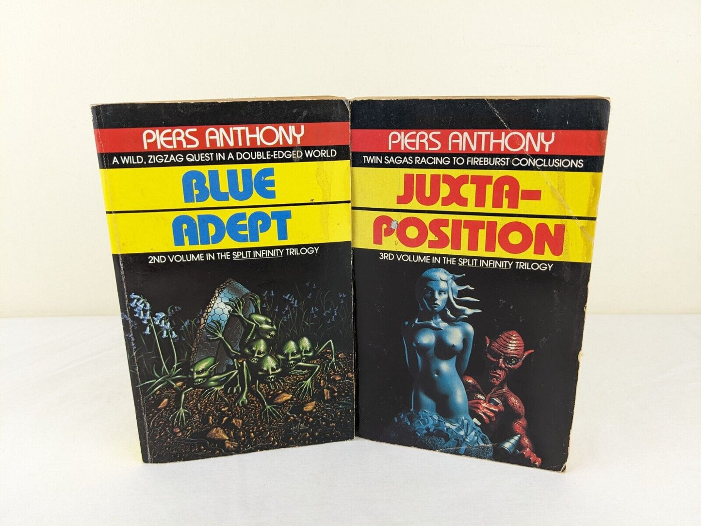 Blue Adept & Juxtaposition by Piers Anthony 1989 Split Infinity